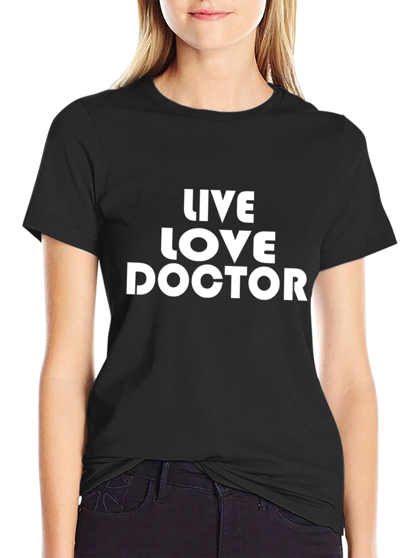 Black Live Love Doctor Black T-Shirt view 2