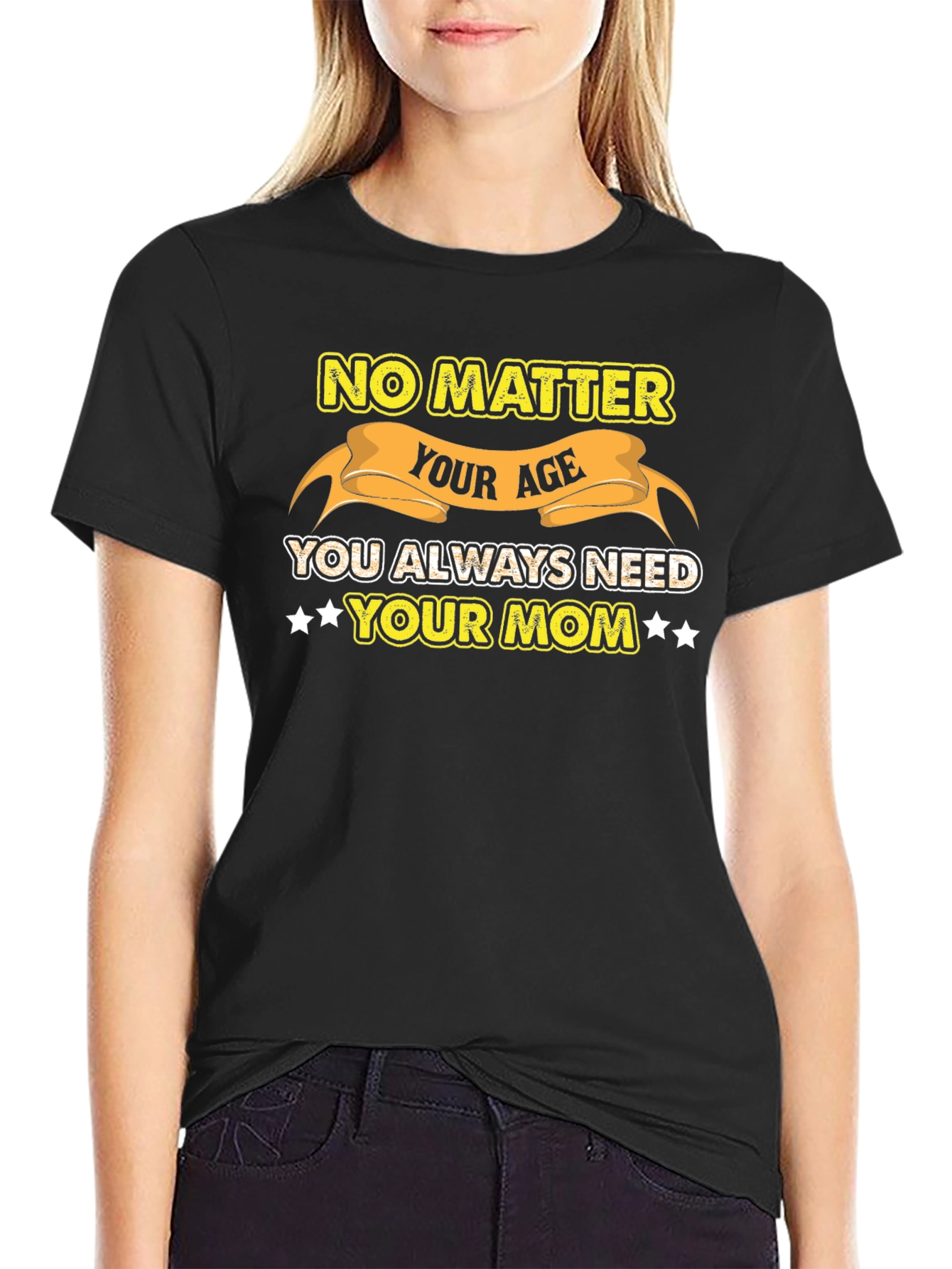 Black Always Need Your Mom Black Graphic Tee view 2