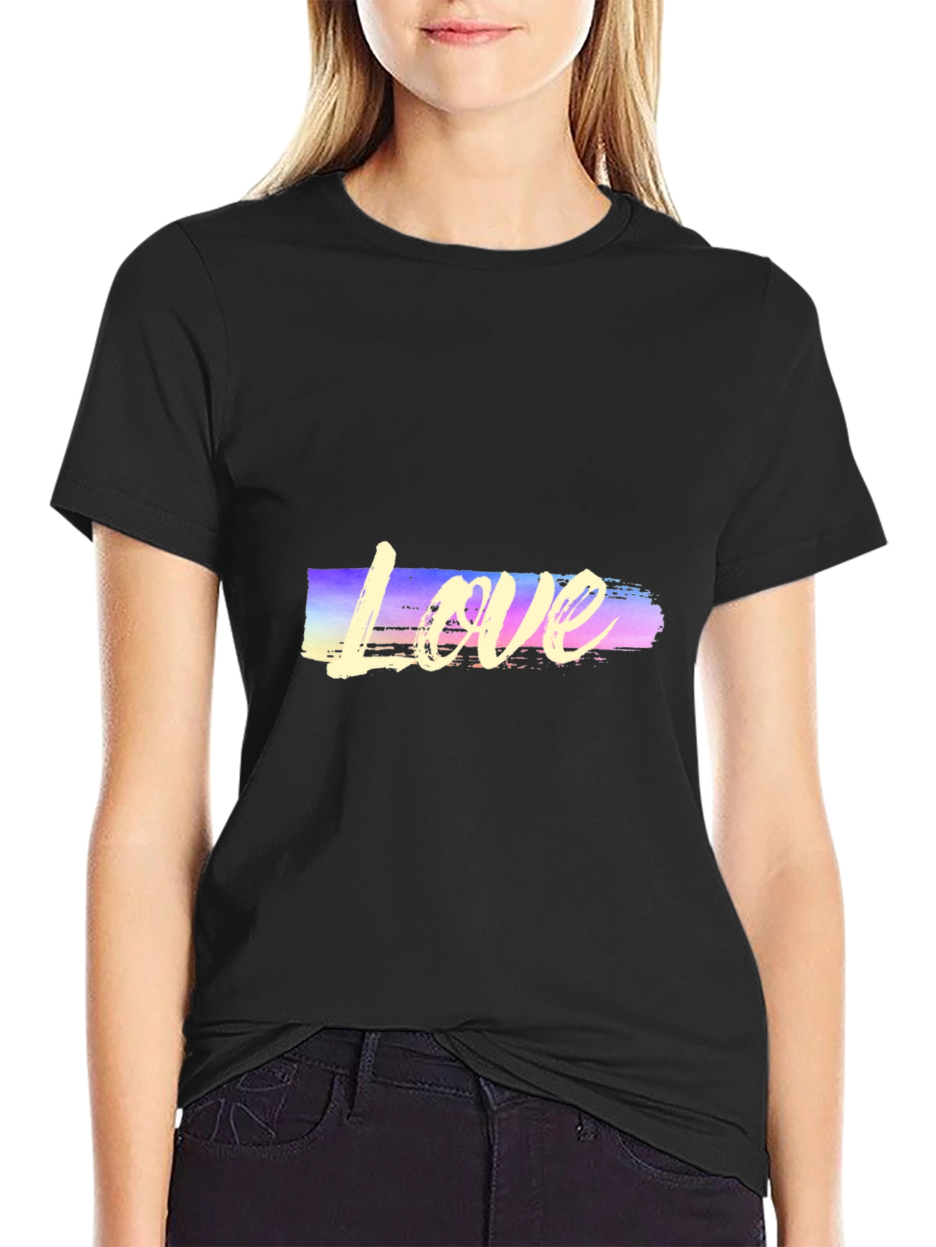 Black Love Graphic Black T-Shirt view 2
