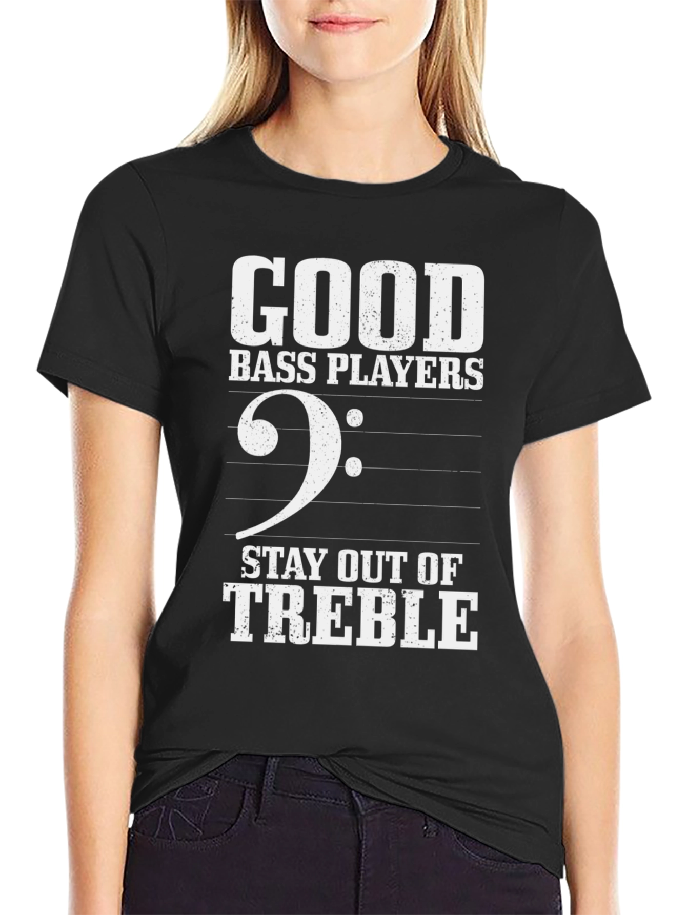 Black Good Bass Players Black Graphic T-Shirt view 2