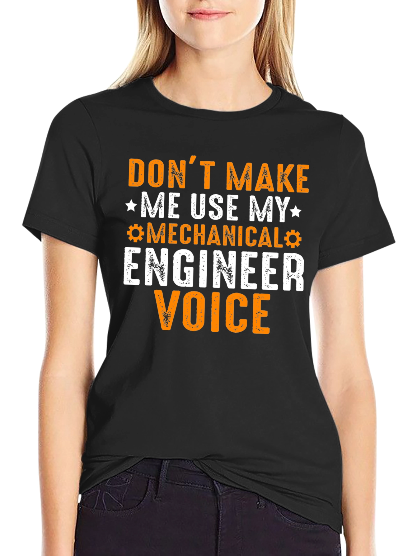 Black Mechanical Engineer Voice T-Shirt Funny view 2
