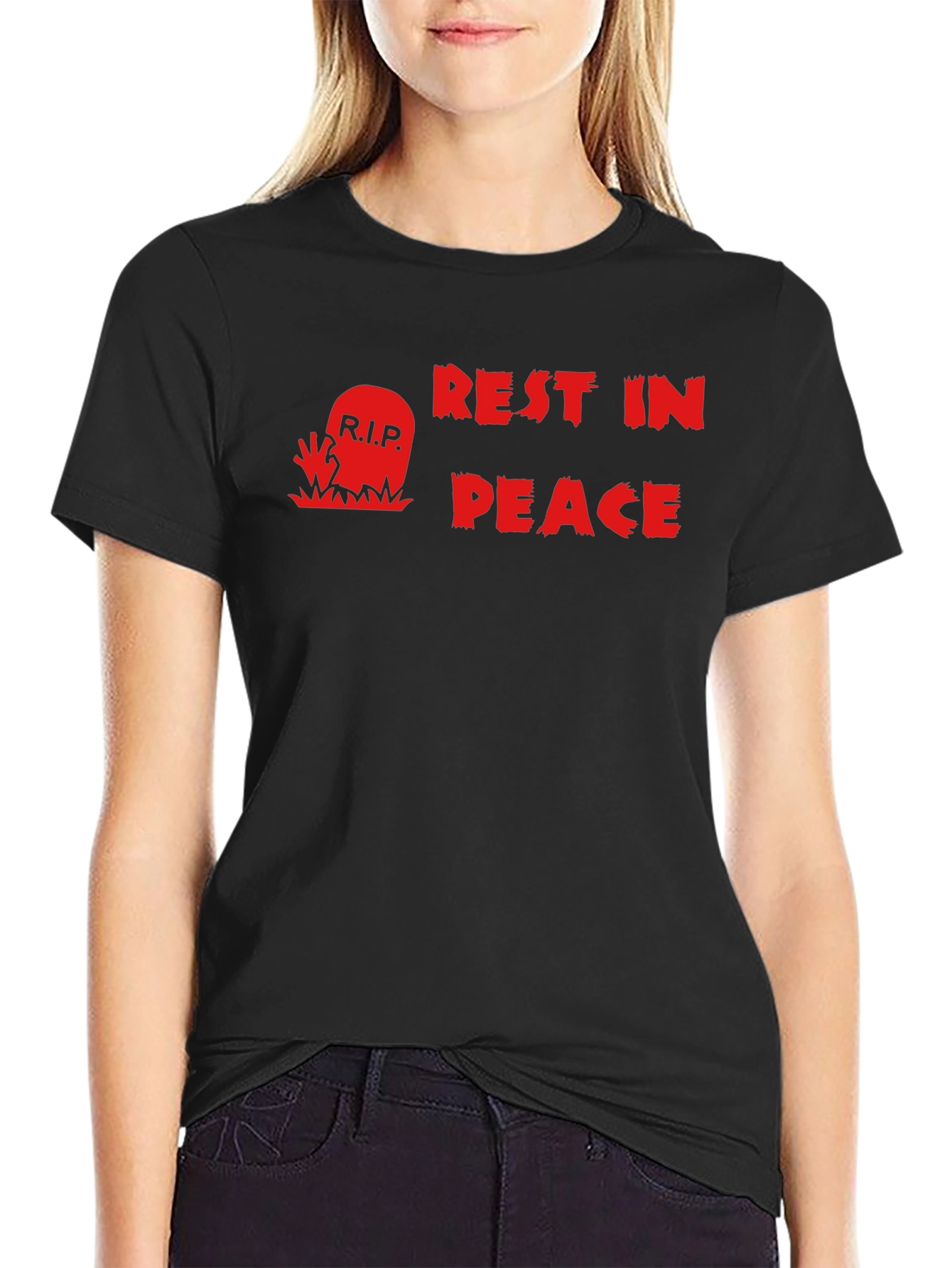 Black Rest In Peace Graphic Tee - Black T-Shirt view 2