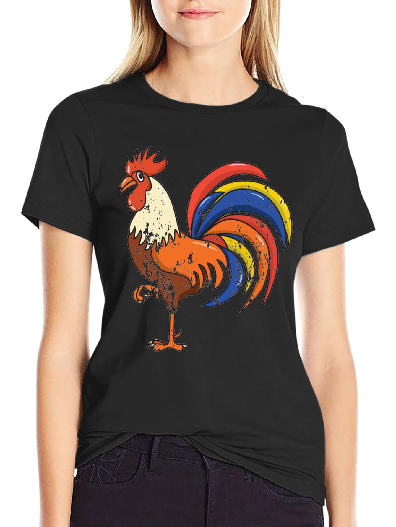 Black Rooster Graphic Tee - Men's Black T-Shirt view 2