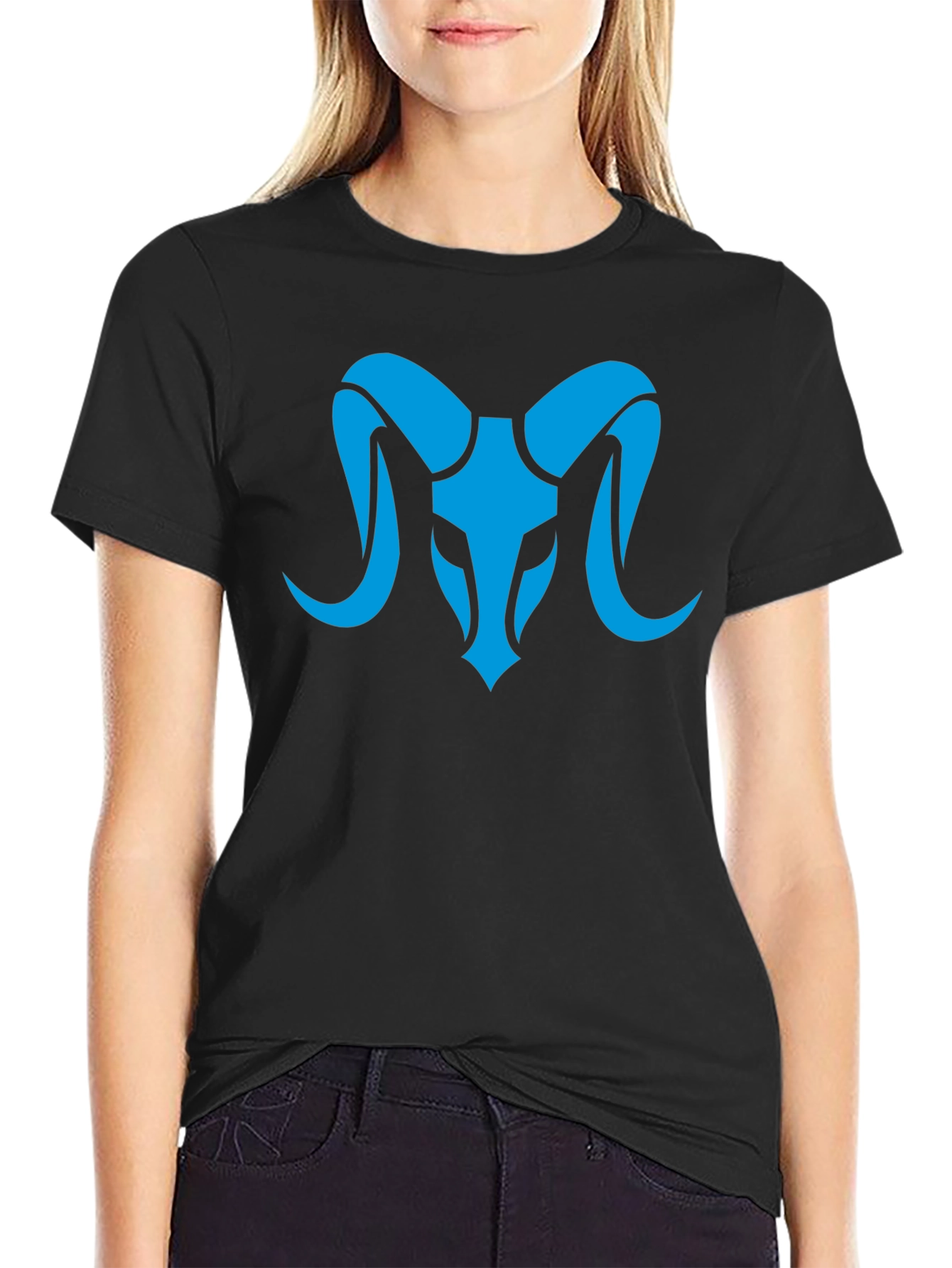 Black Ram Symbol T-Shirt - Unique Graphic Tee view 2