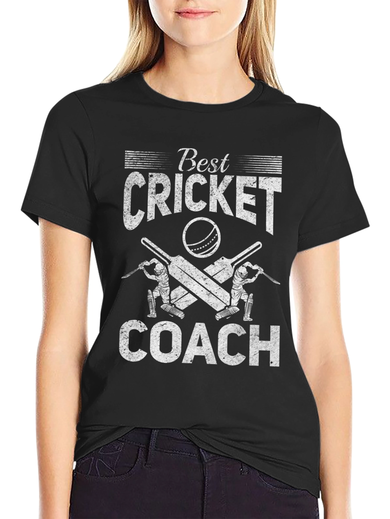 Black Best Cricket Coach Graphic Tee view 2