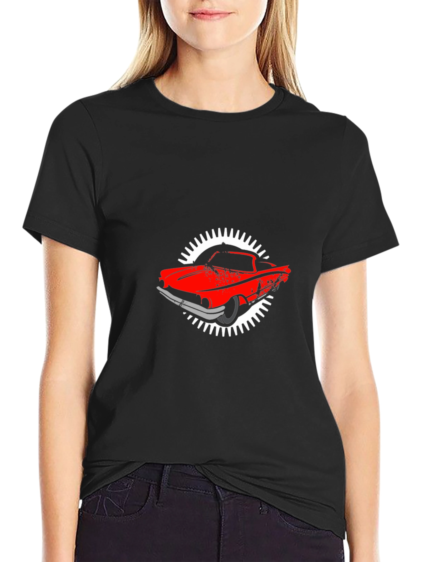 Retro Car Graphic Black T-Shirt - 2
