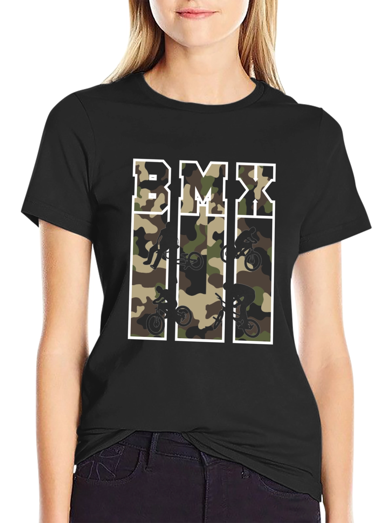 Black BMX Camo Graphic T-Shirt view 2