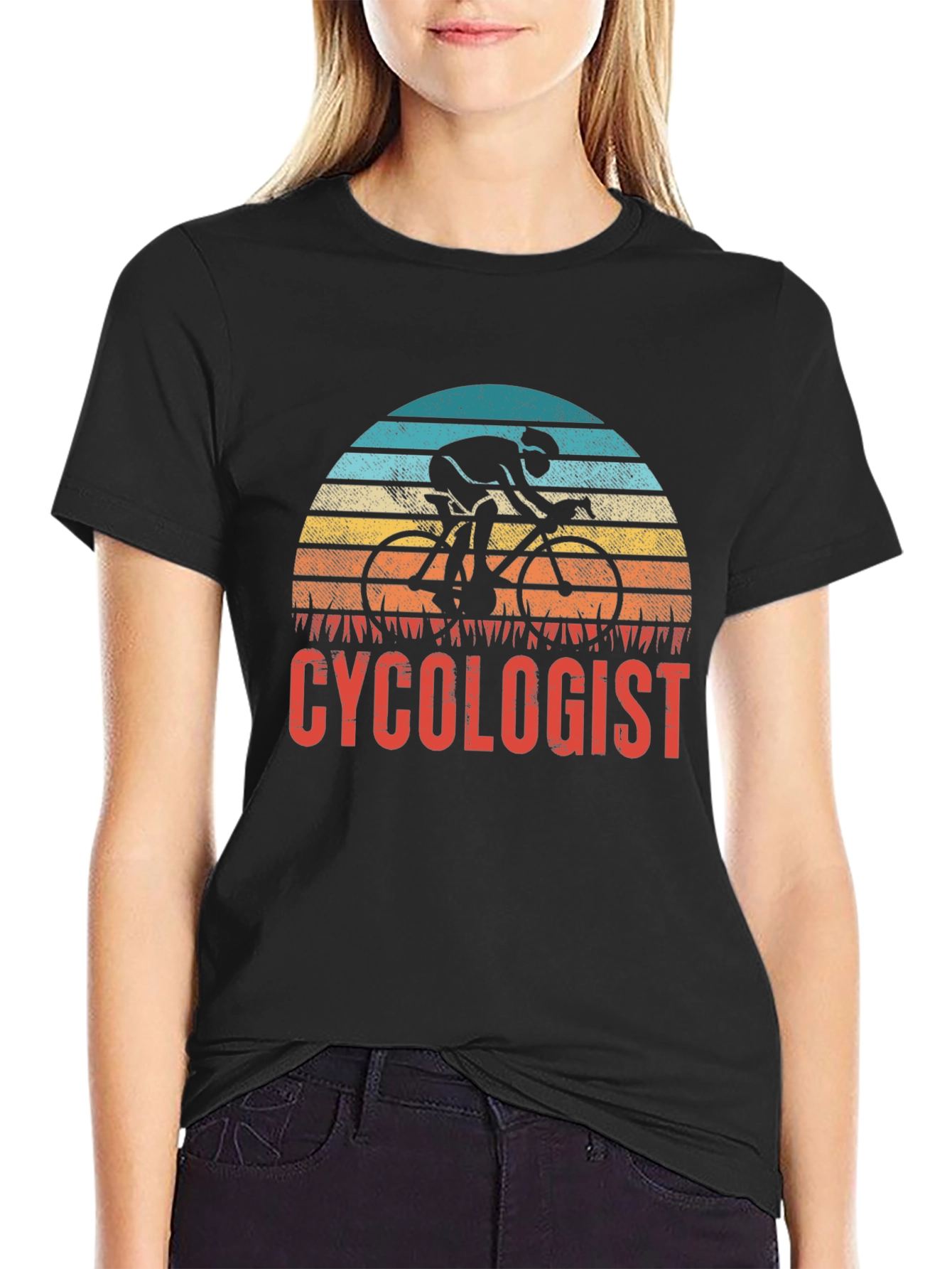 Black Cycologist T-Shirt - Funny Cycling Gift for Bike Lovers view 2