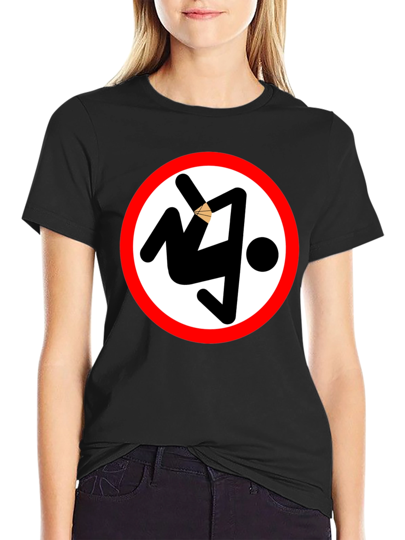 Black Anti-Woke T-Shirt: Gravity Defiance Symbol view 2