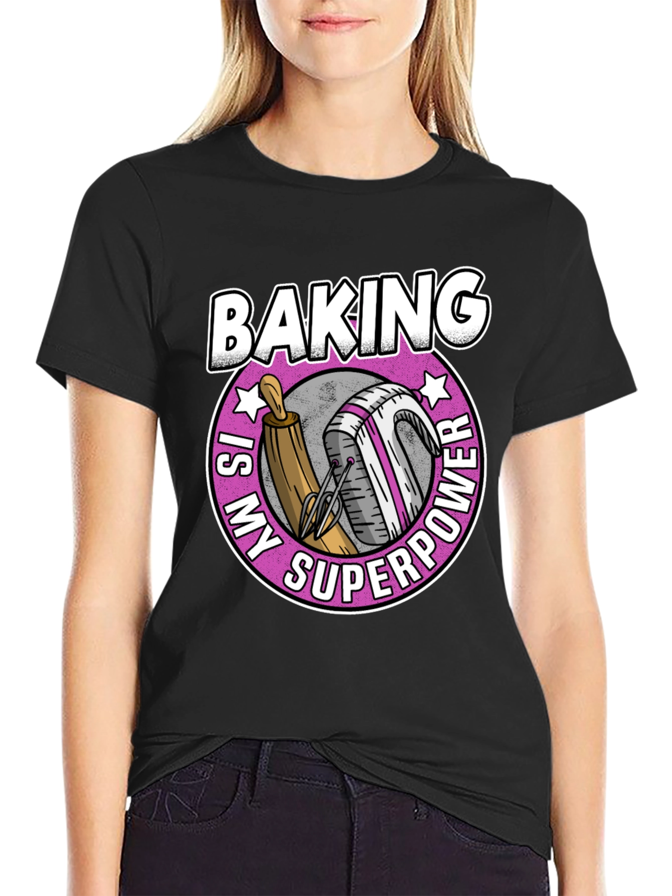 Black Baking Is My Superpower T-Shirt view 2