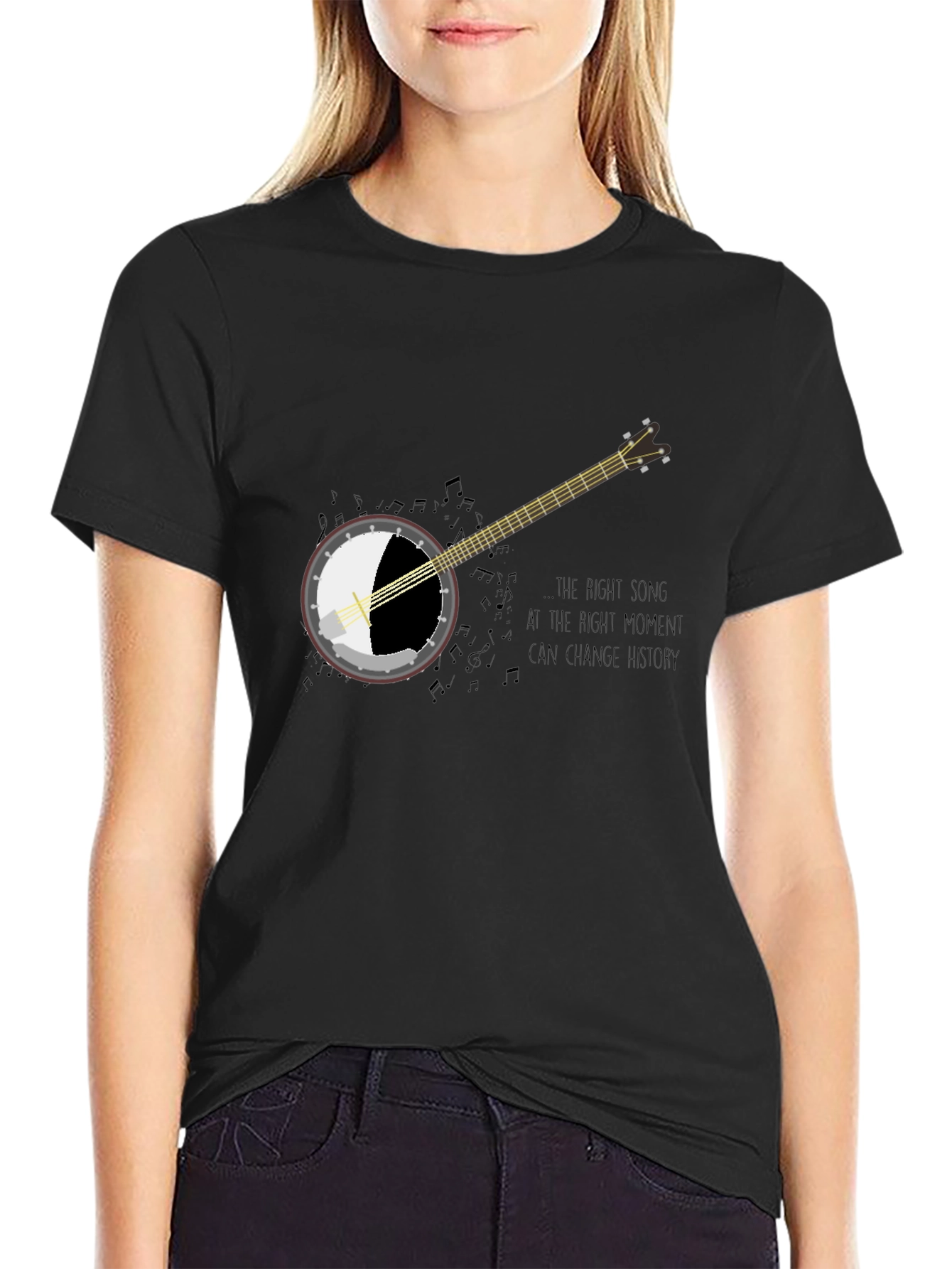 Black Banjo Graphic Tee - Music Changes History view 2