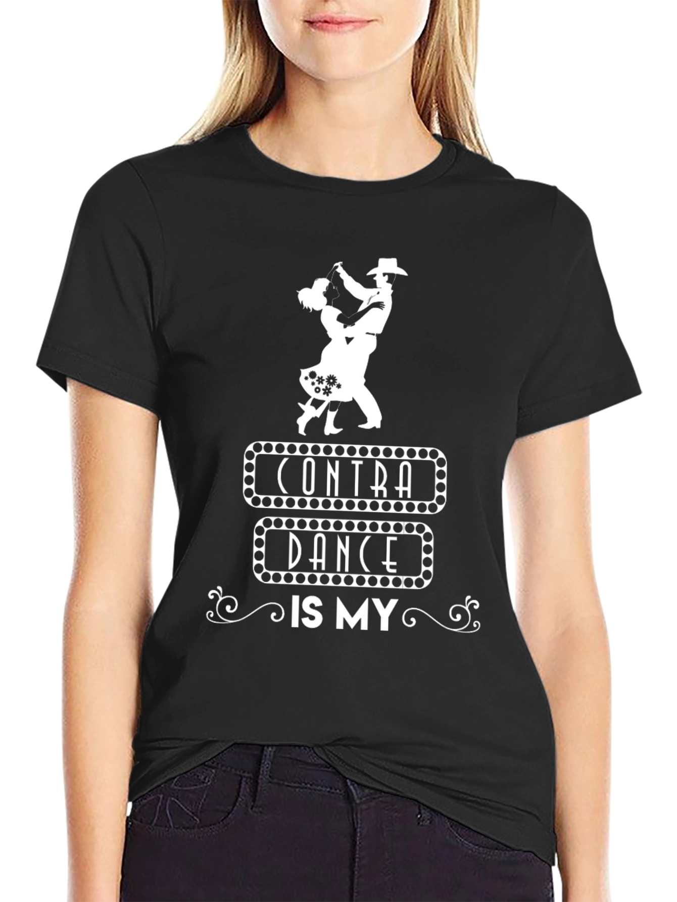 Black Contra Dance T-Shirt view 2