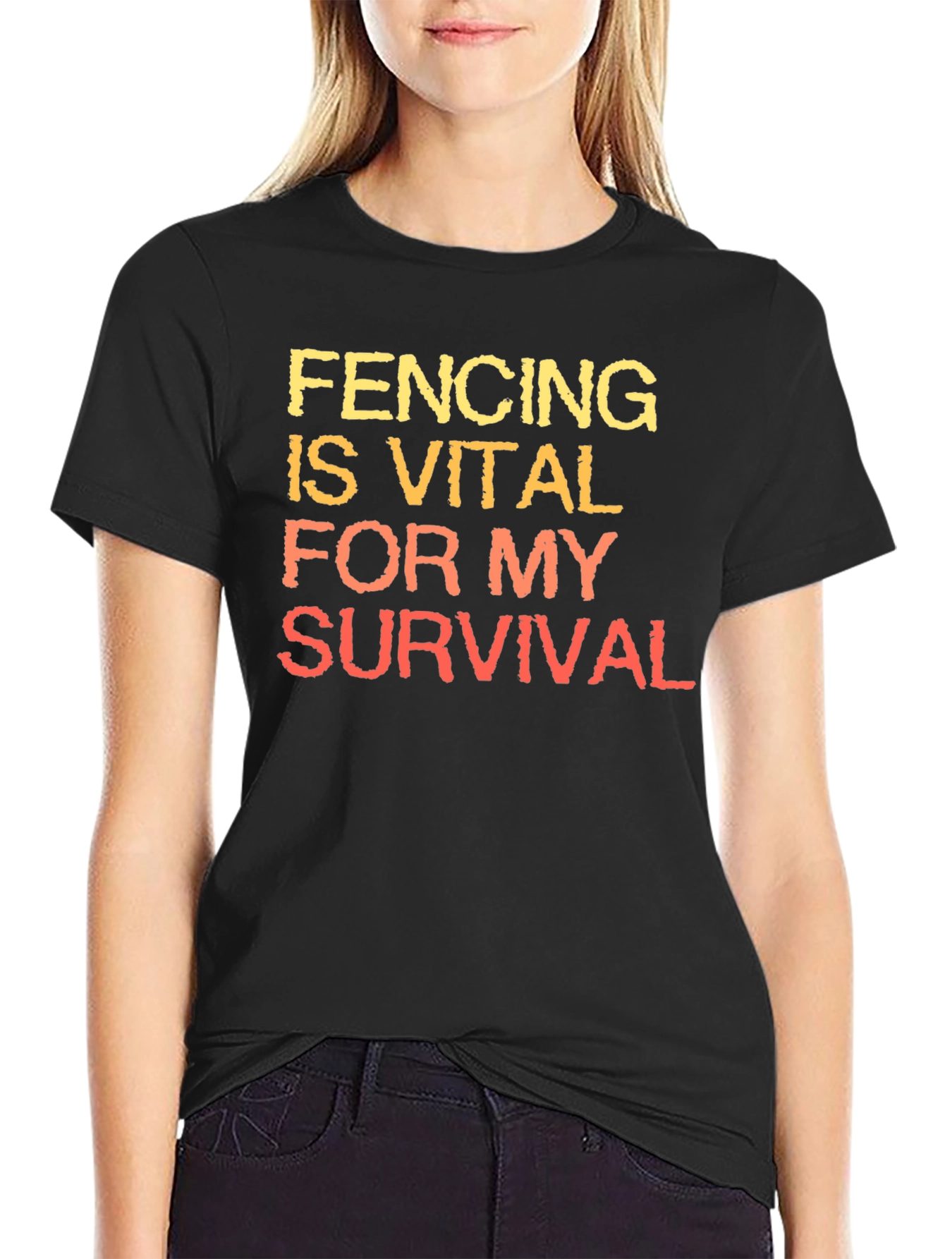 Black Fencing is Vital T-Shirt view 2