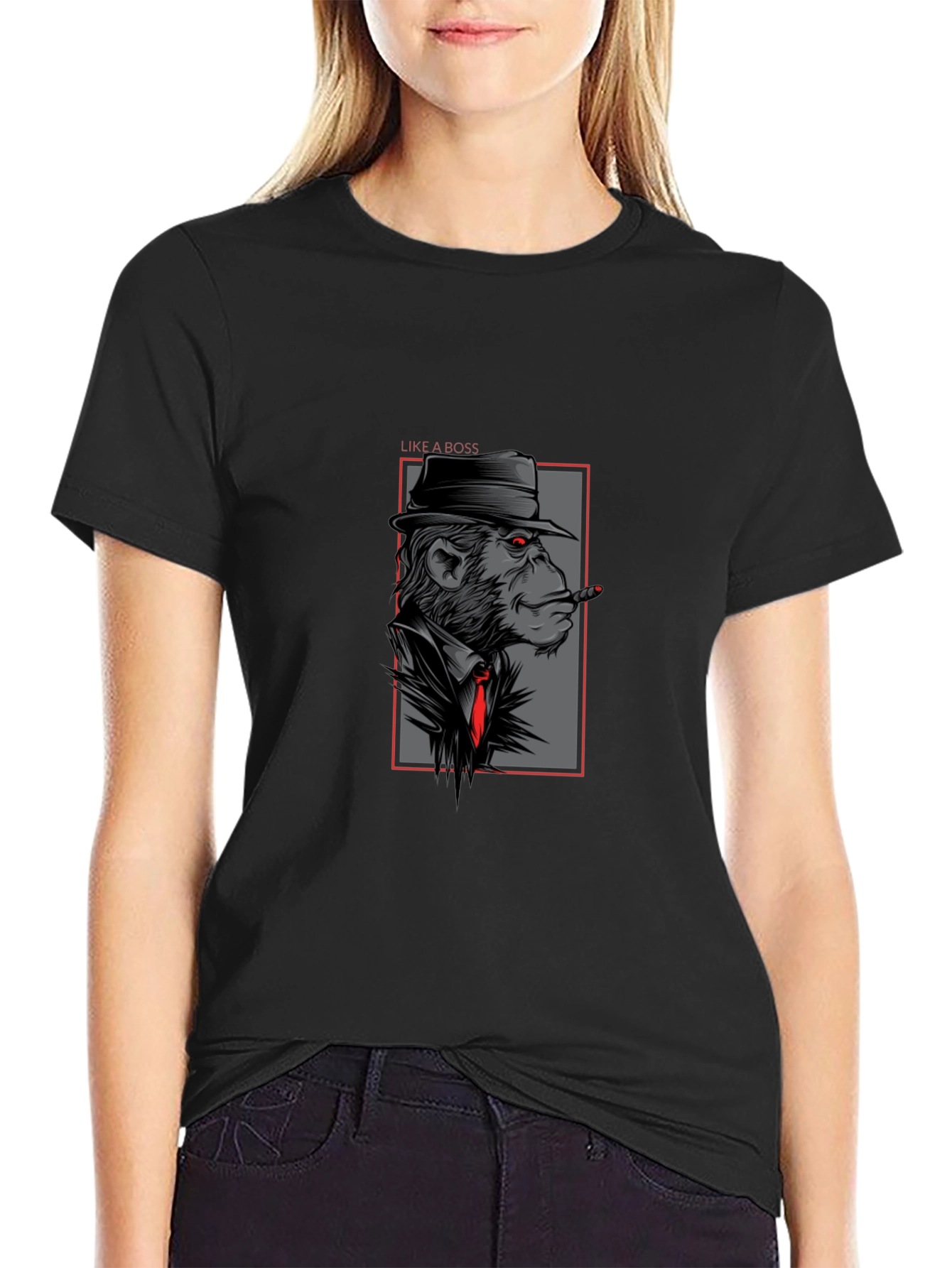 Black Monkey Mafia Boss Graphic T-Shirt view 2
