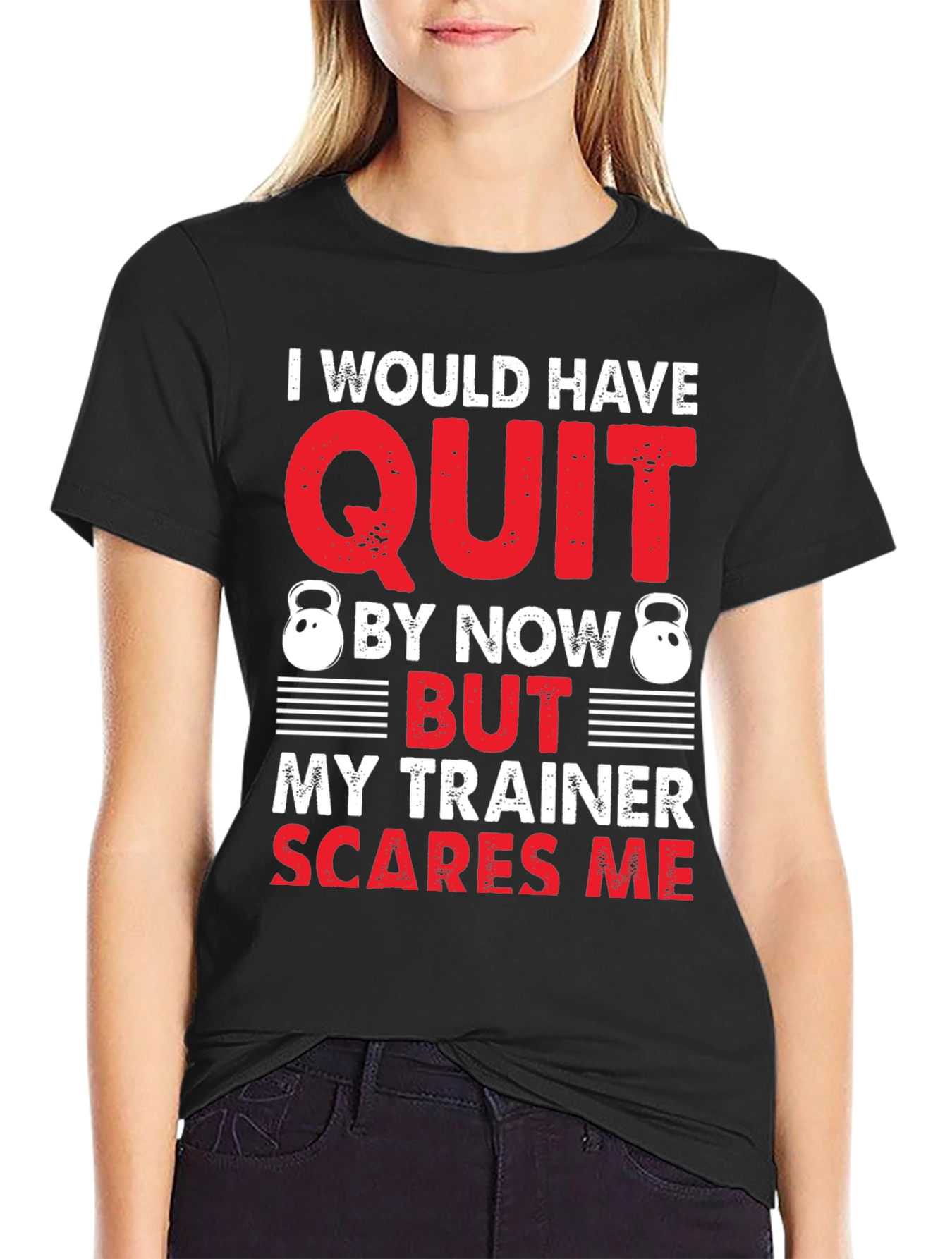 Black Funny Gym Trainer T-Shirt - I Would Have Quit view 2