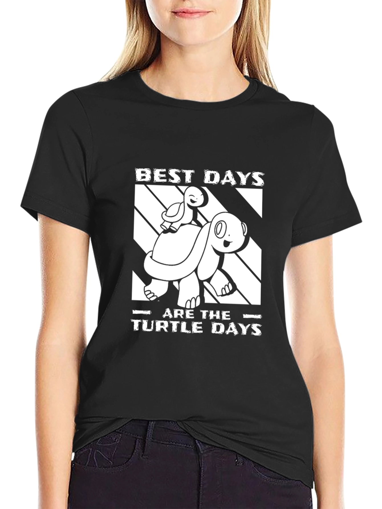 Black Best Days Turtle Graphic Tee view 2