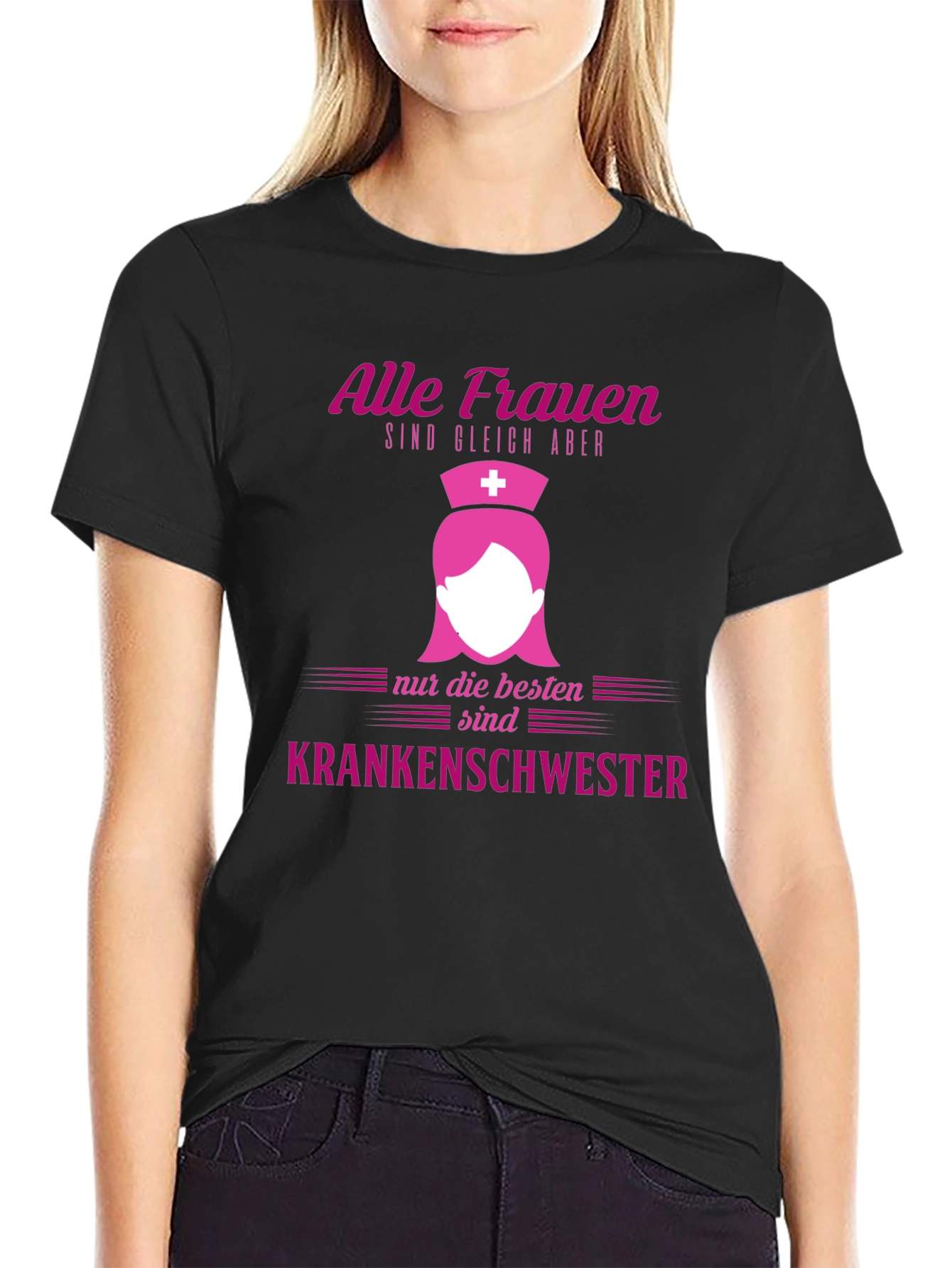 Black Nurse T-Shirt - Alle Frauen sind gleich aber Krankenschwester view 2