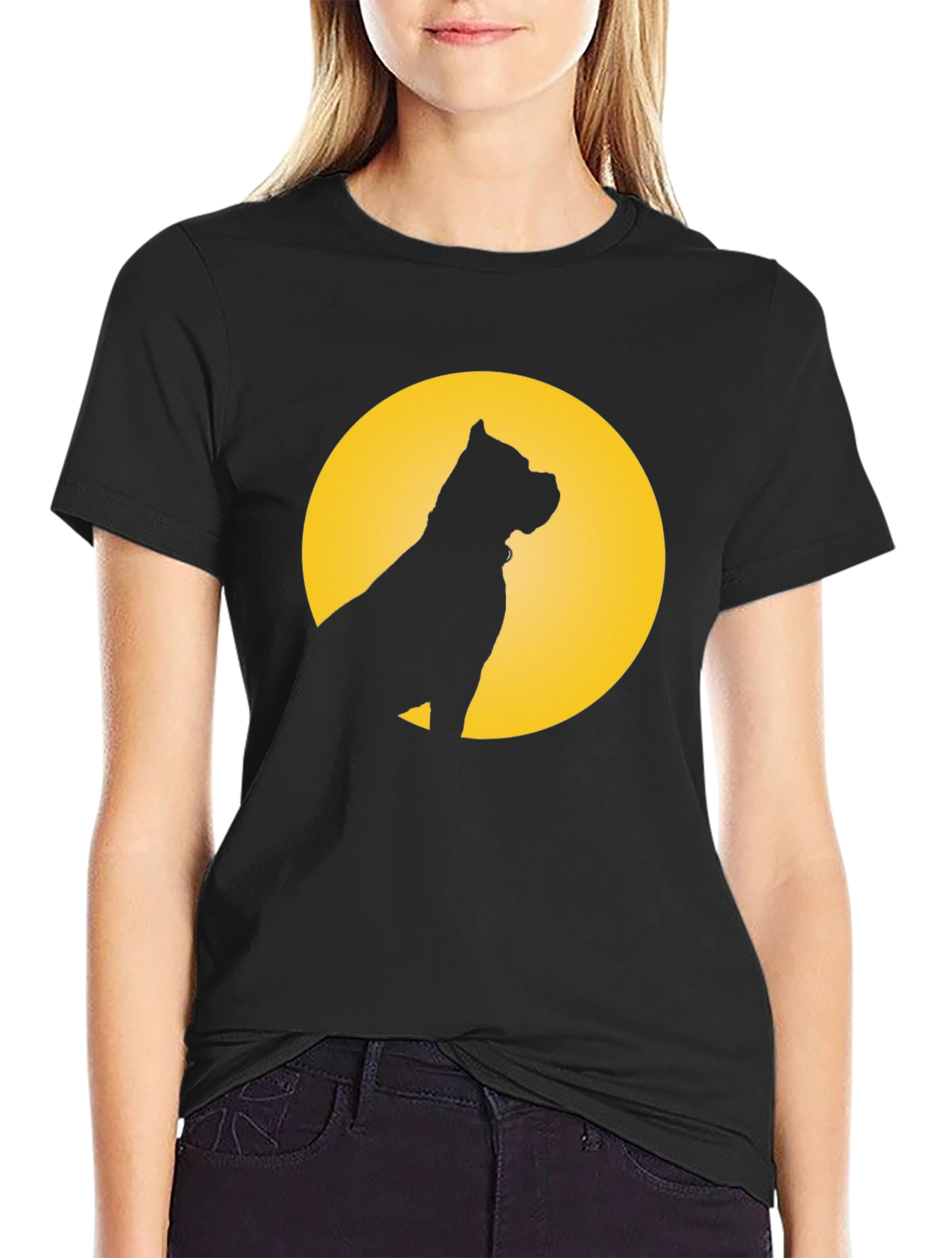 Black Dog Silhouette Graphic Tee - Black view 2