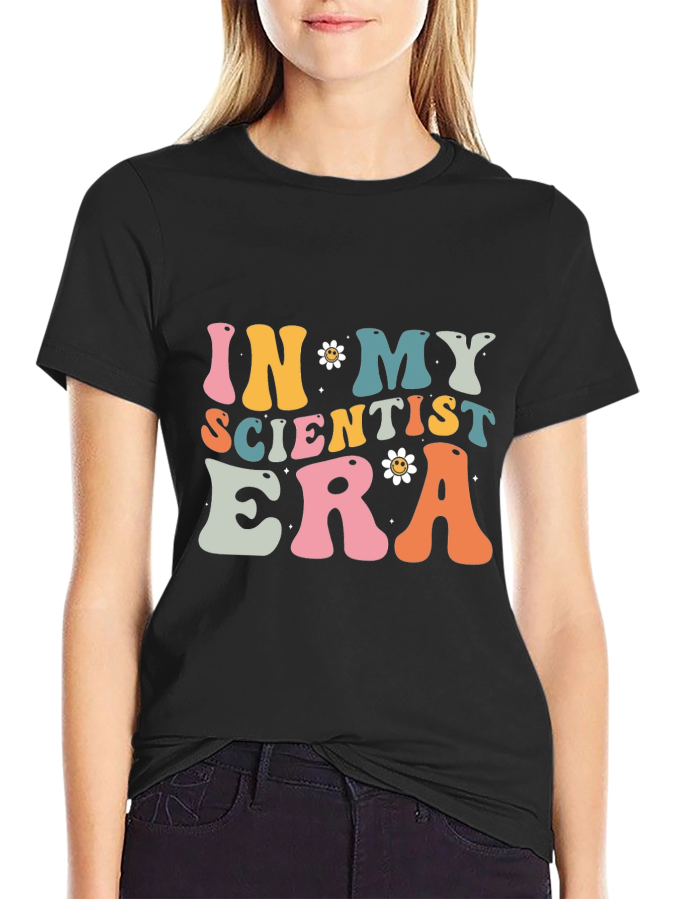 Black In My Scientist Era Black Cotton T-Shirt view 2