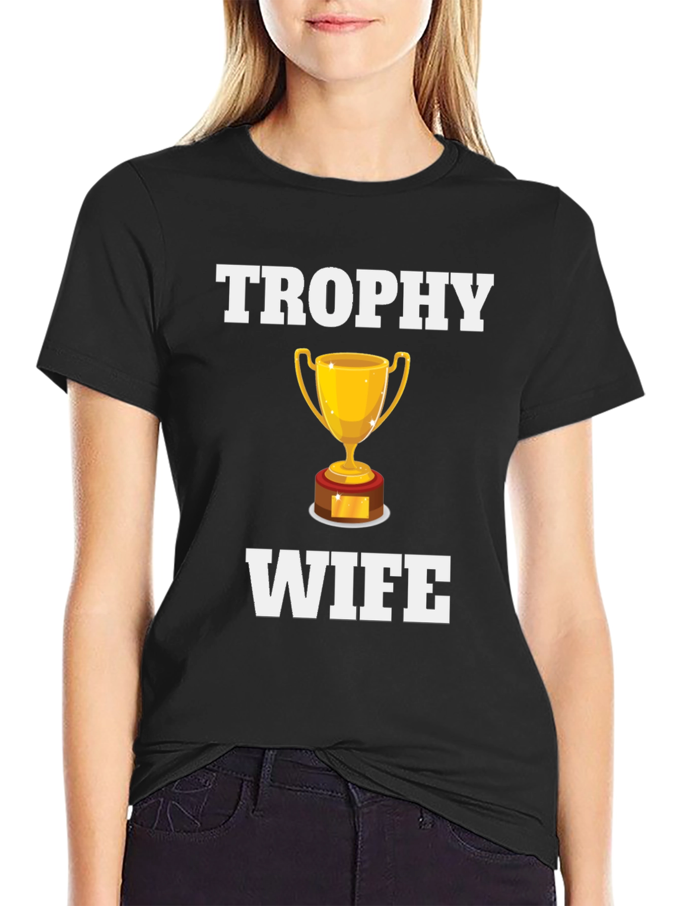 Black Trophy Wife Graphic T-Shirt - Novelty Humor Tee view 2