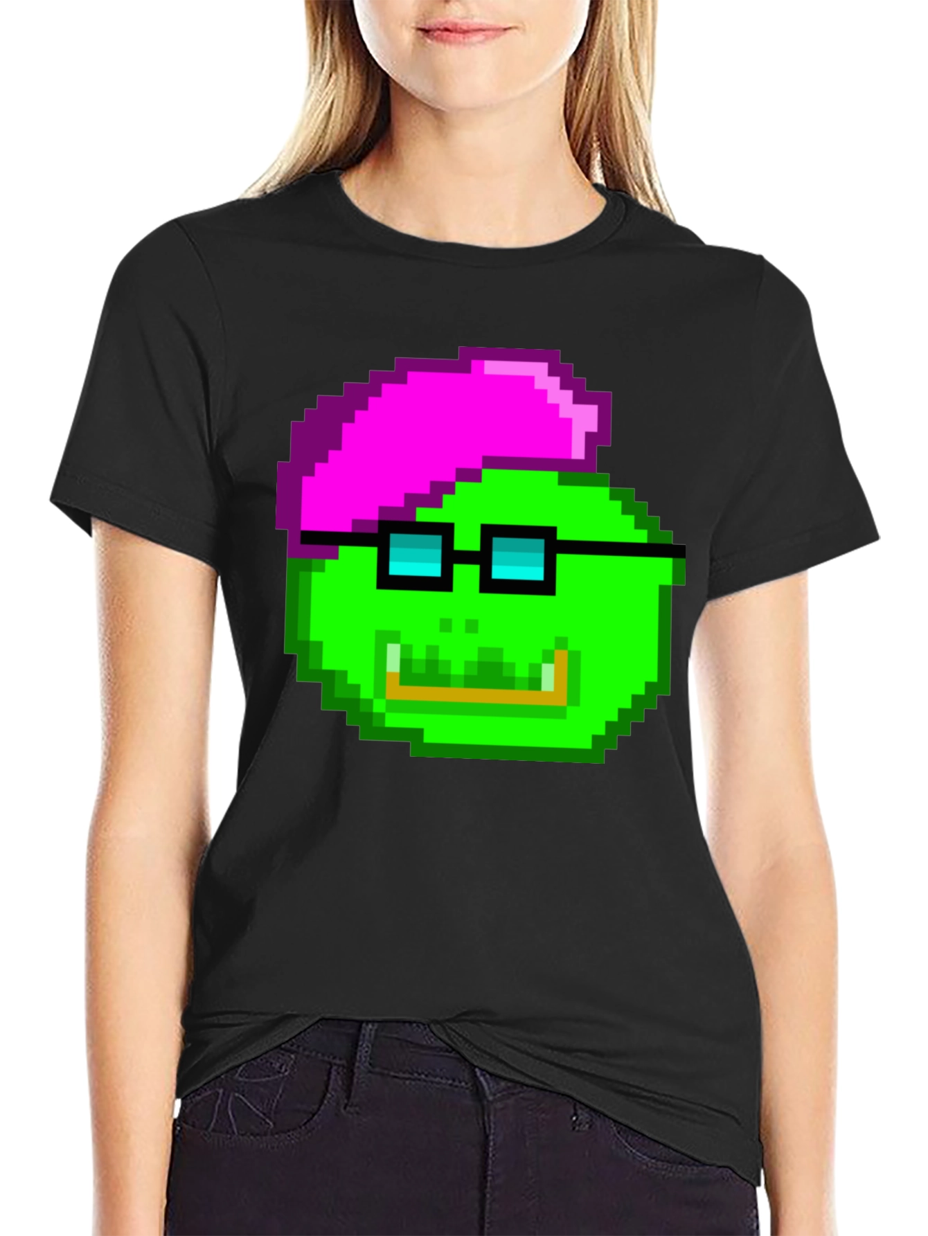 Black Pixel Art T-Shirt - Geek Chic Style view 2
