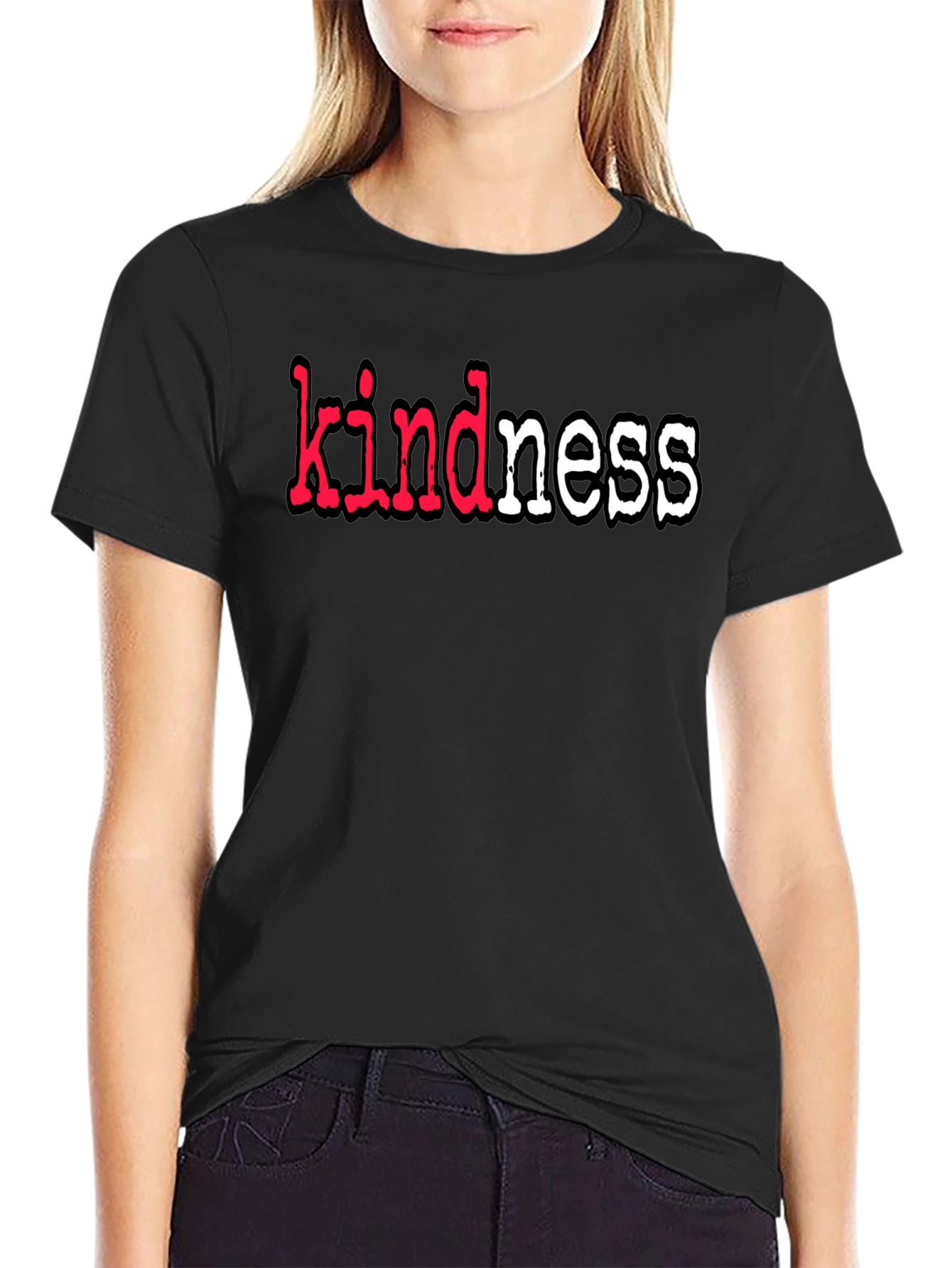 Black Kindness T-Shirt - Black Graphic Tee view 2