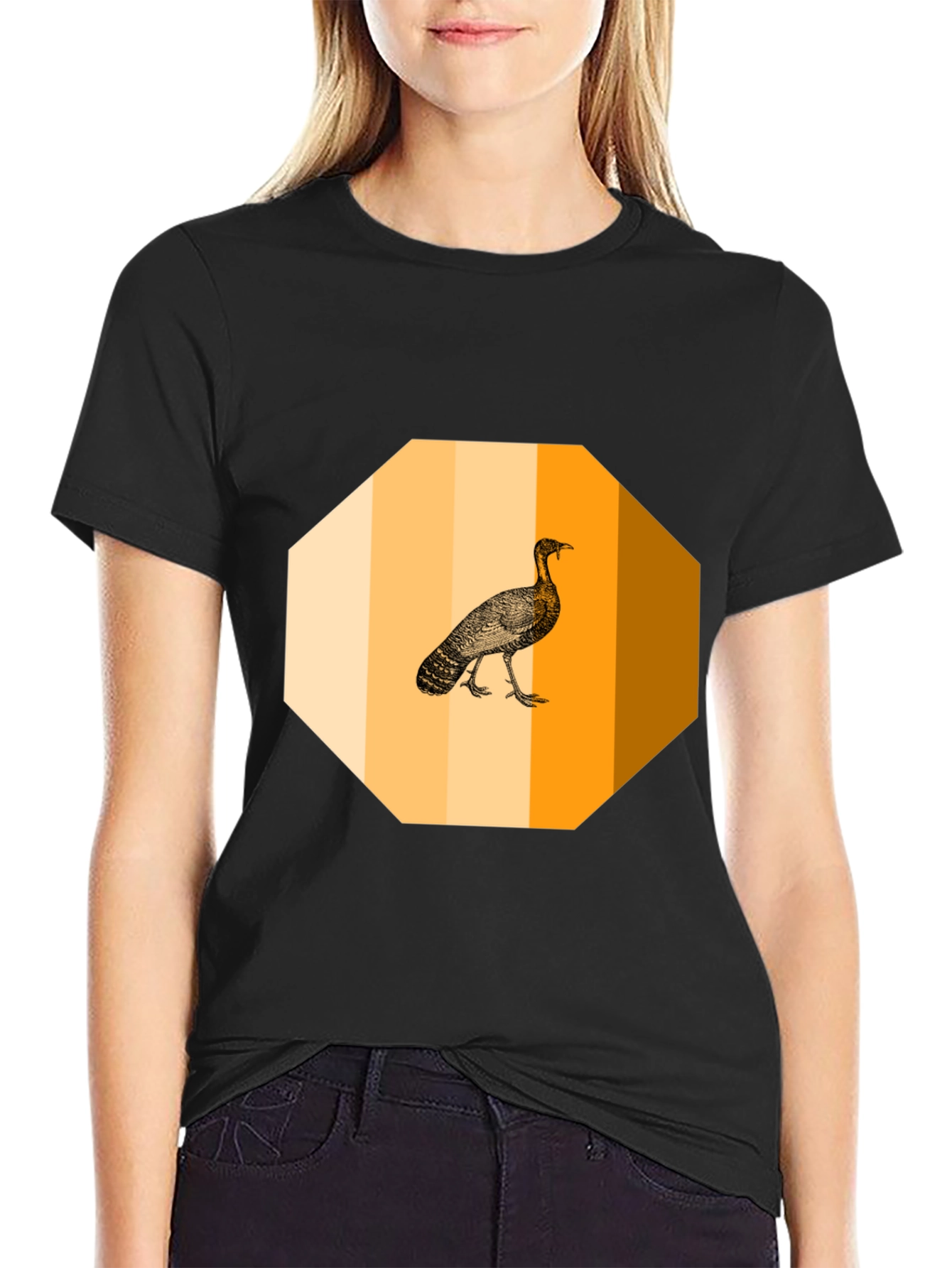 Black Turkey Graphic Tee - Thanksgiving Holiday T-Shirt view 2