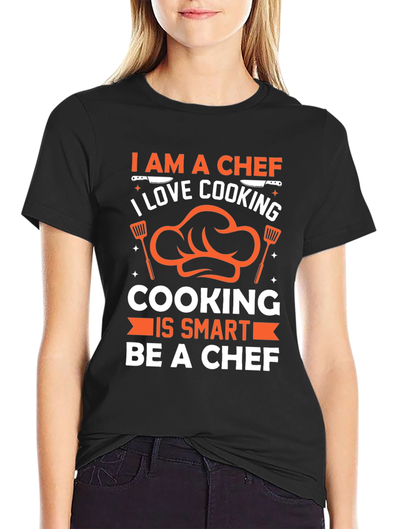 Black I am a Chef Graphic T-Shirt Cooking Lover view 2