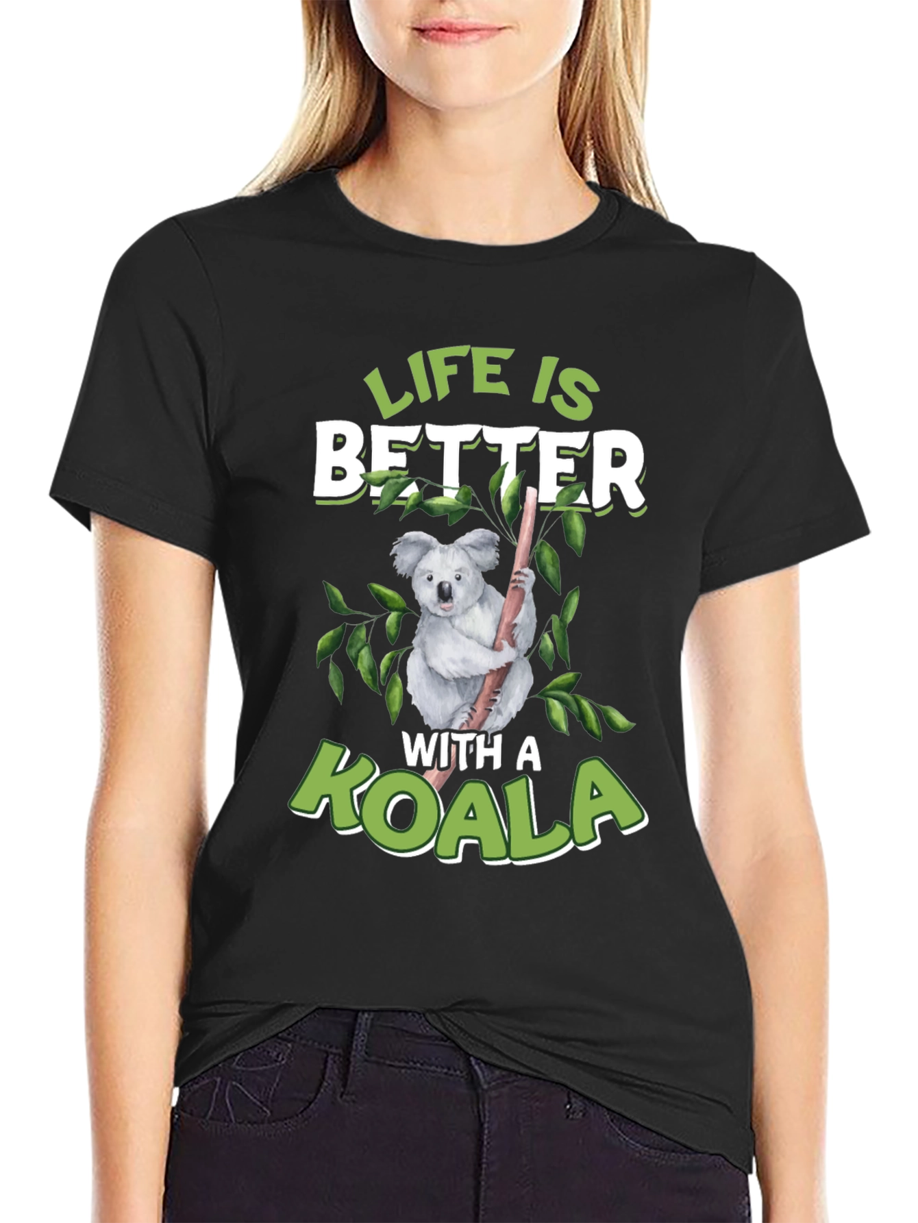 Black Life is Better With a Koala Graphic T-Shirt view 2