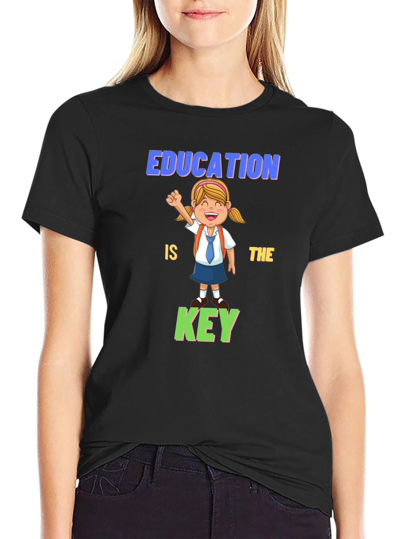 Black Education is Key Graphic Tee view 2