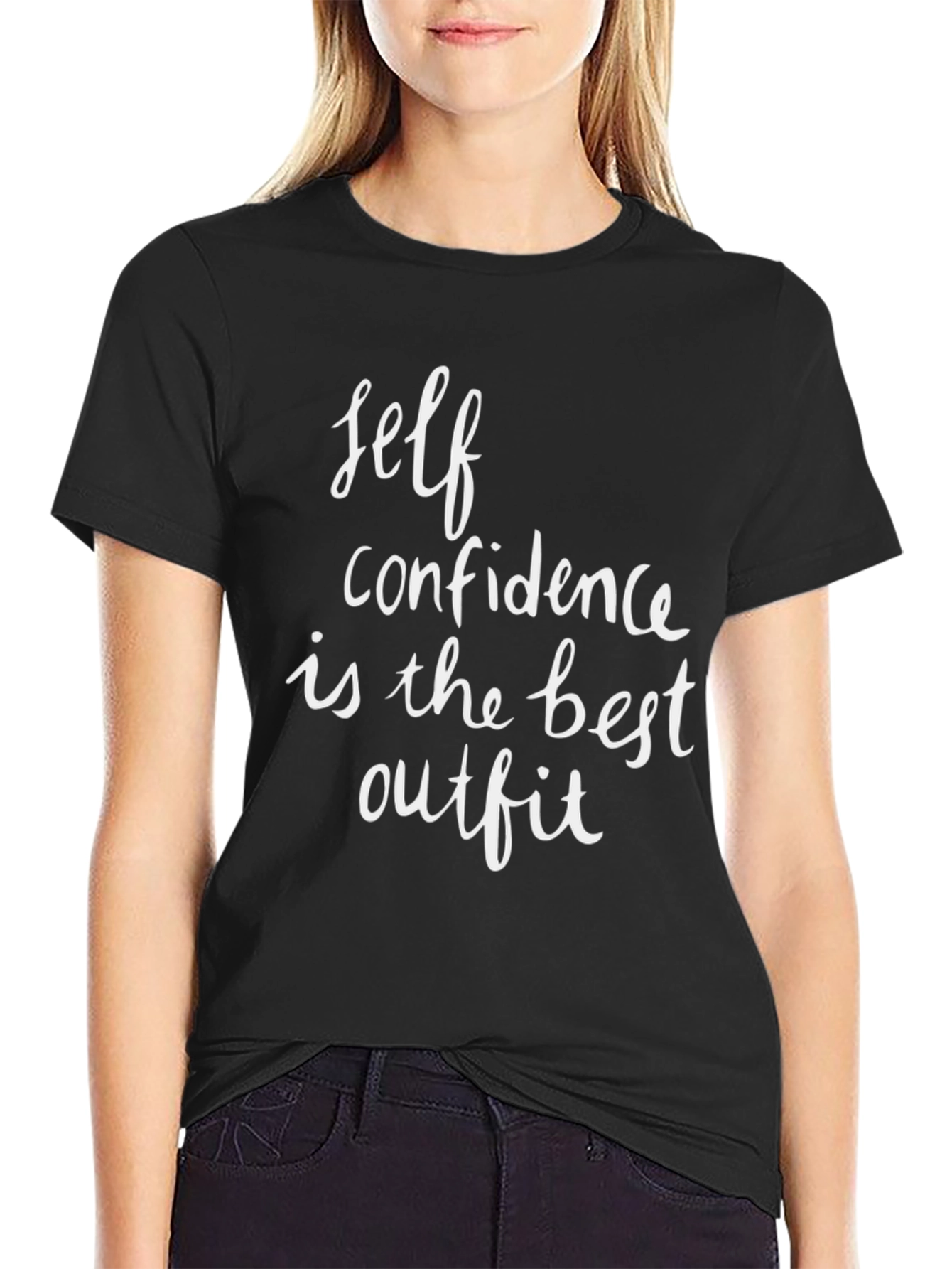 Black Self Confidence Best Outfit T-Shirt view 2