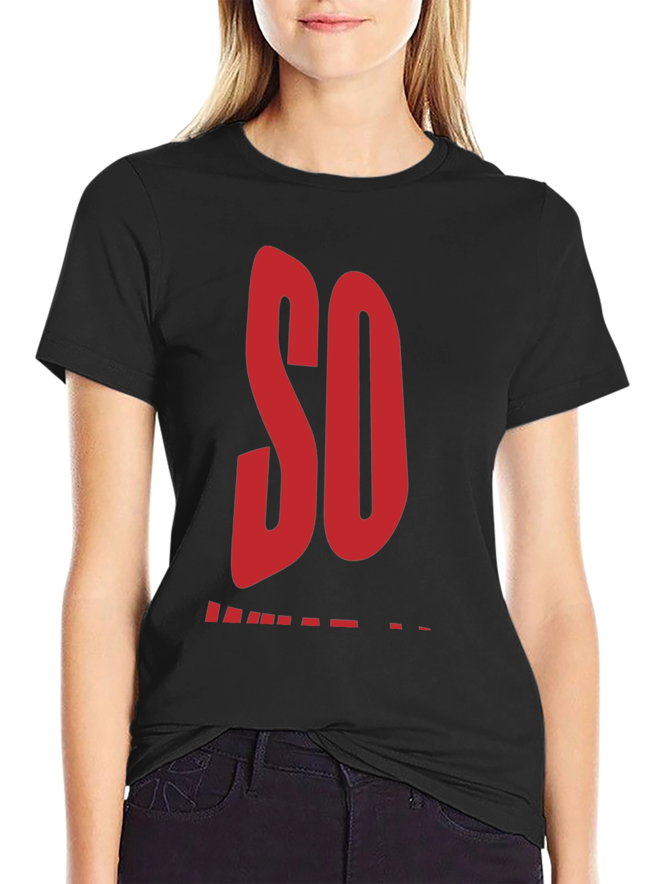 Black Statement T-Shirt: "So Close" Black Tee view 2