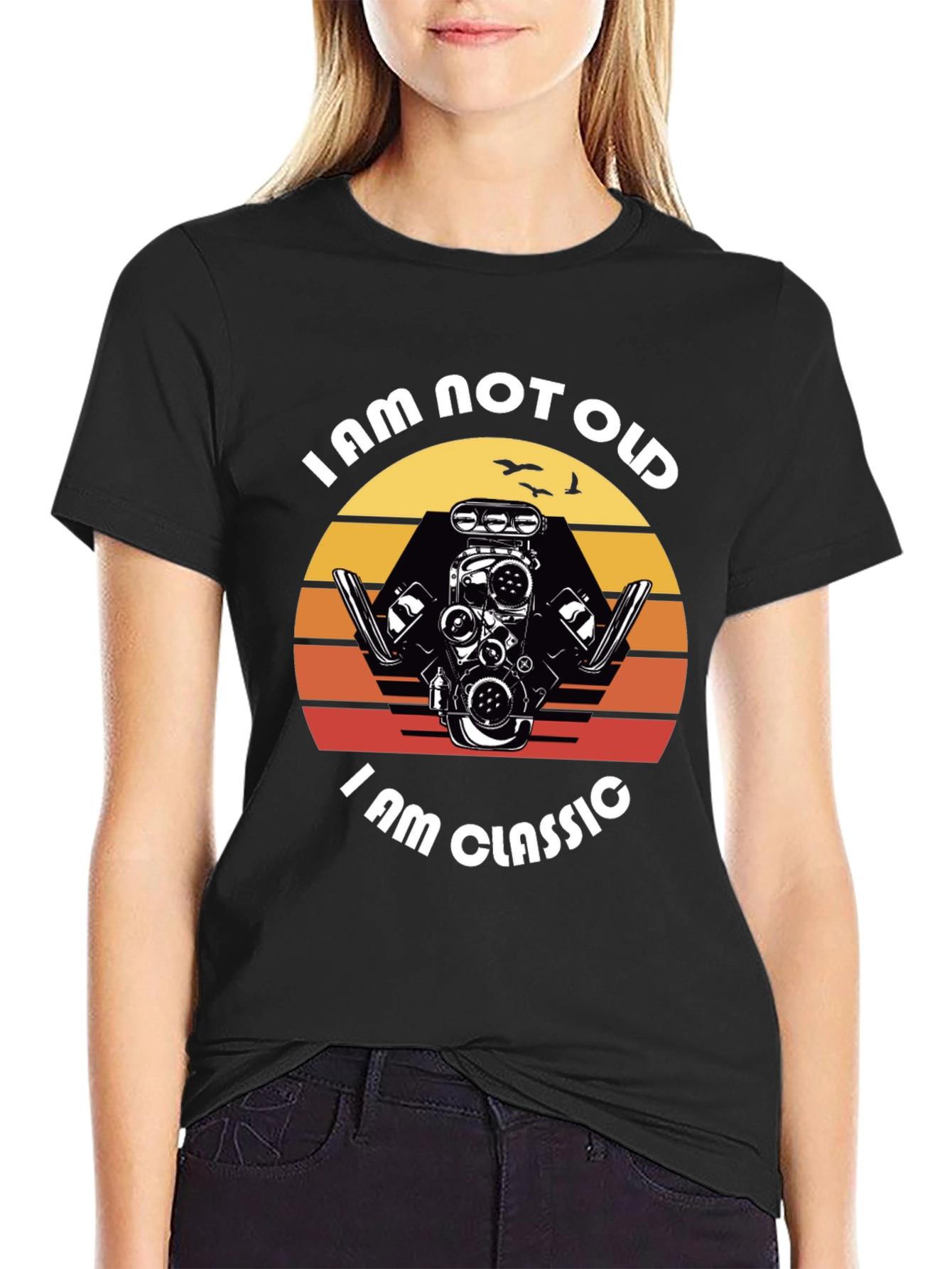 Black I am Not Old I am Classic Engine T-Shirt view 2