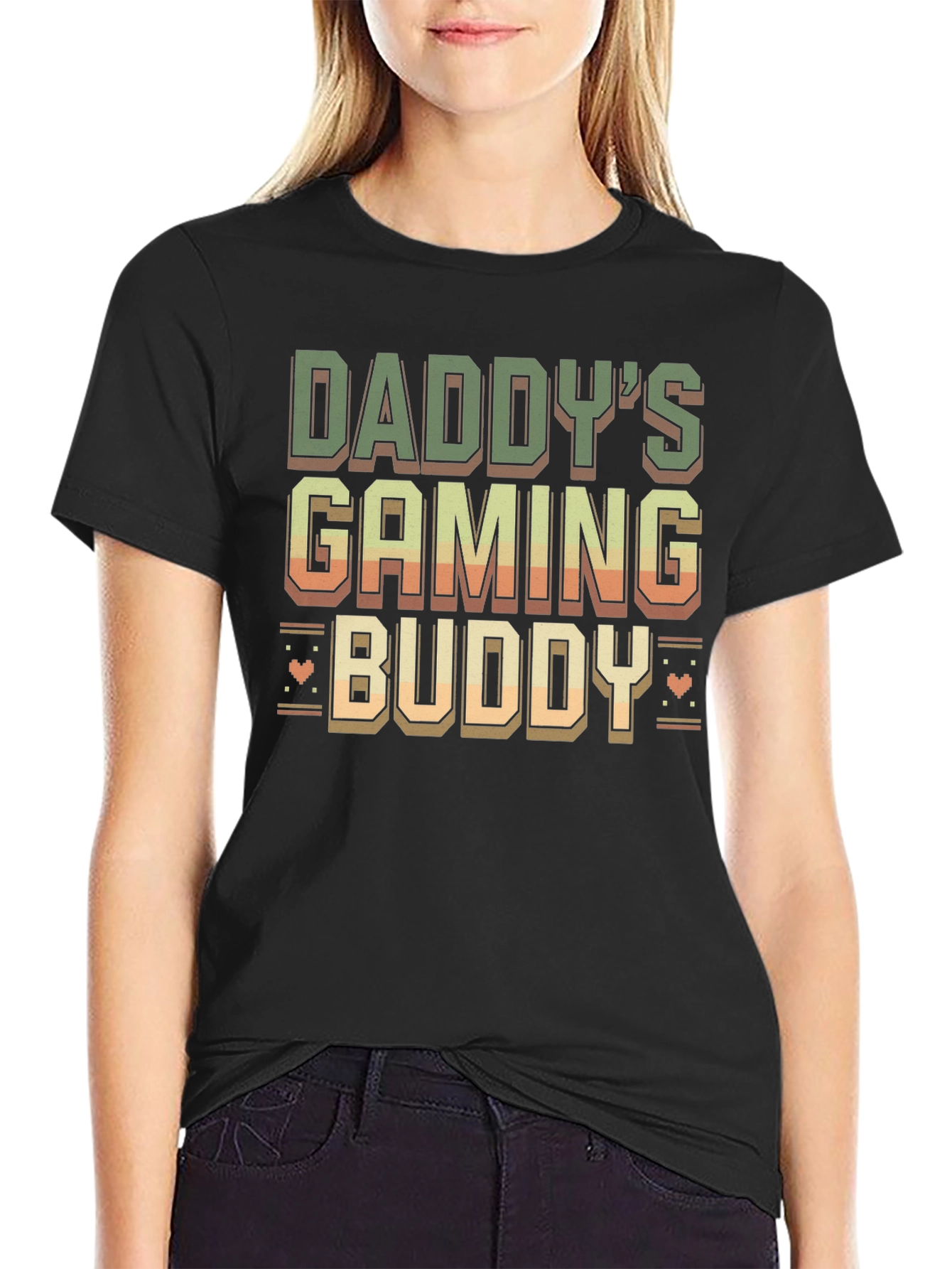Black Daddy's Gaming Buddy T-Shirt view 2