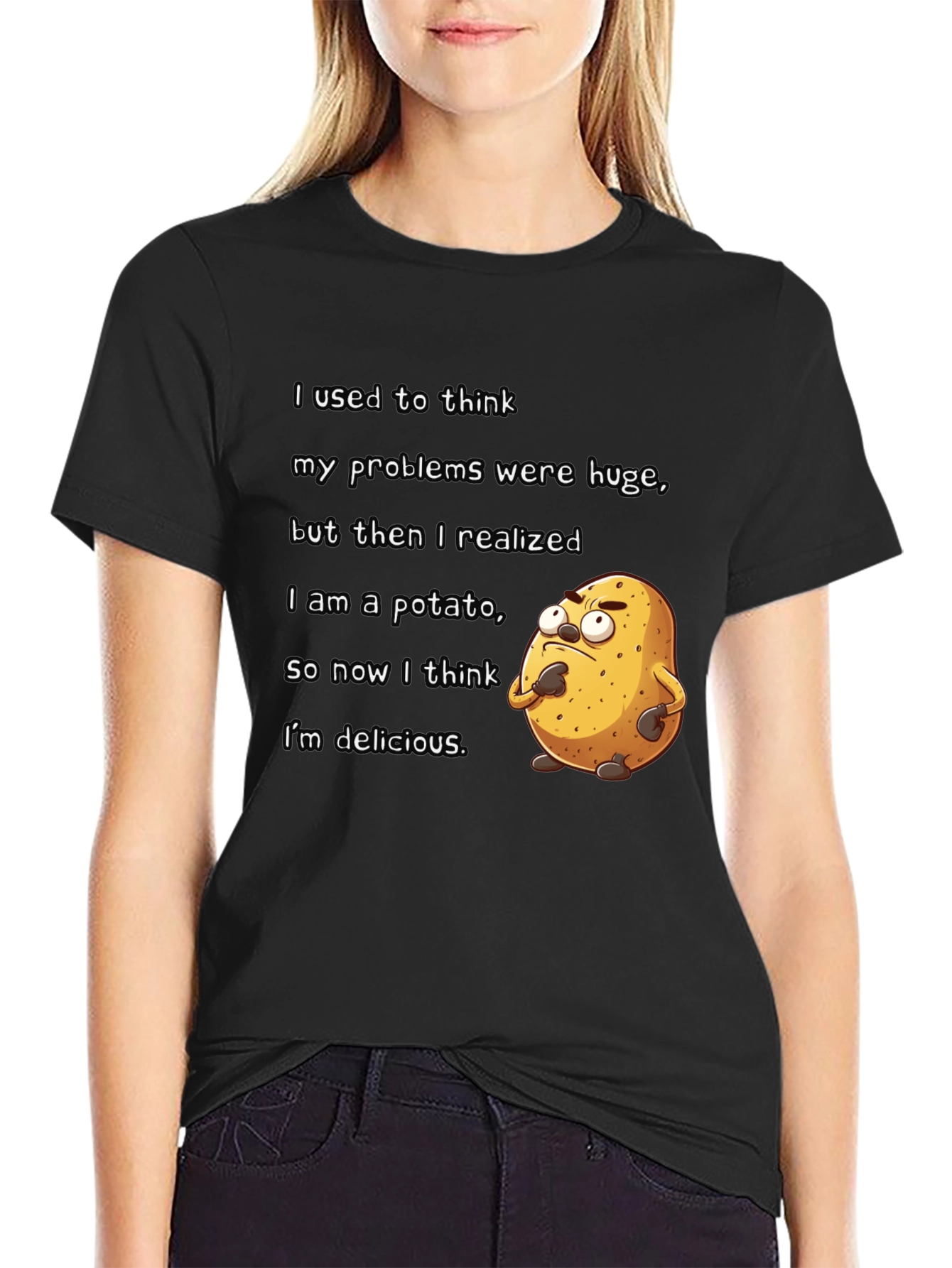 Black Potato T-Shirt - Funny Graphic Tee view 2