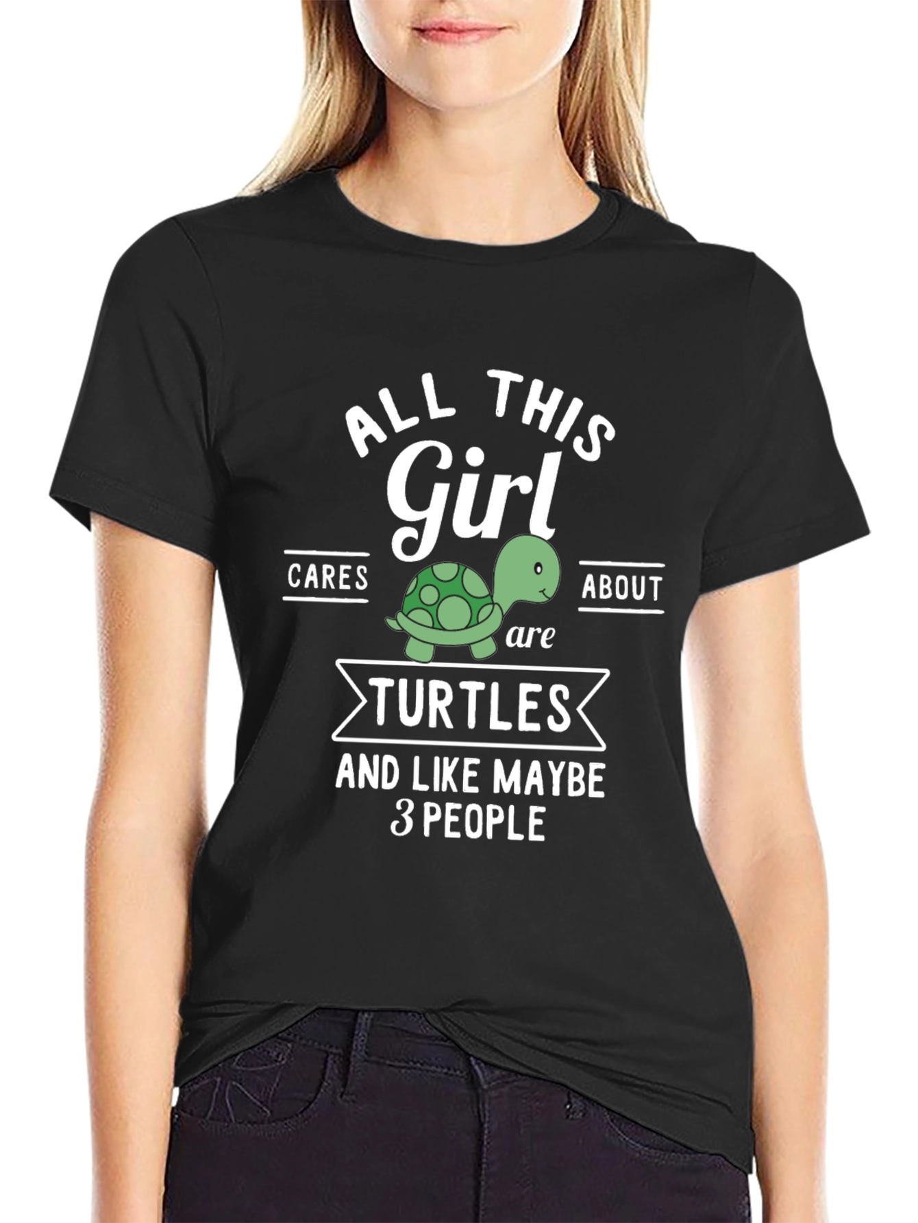 Black Girl Turtle Lover T-Shirt - Cares About Turtles view 2