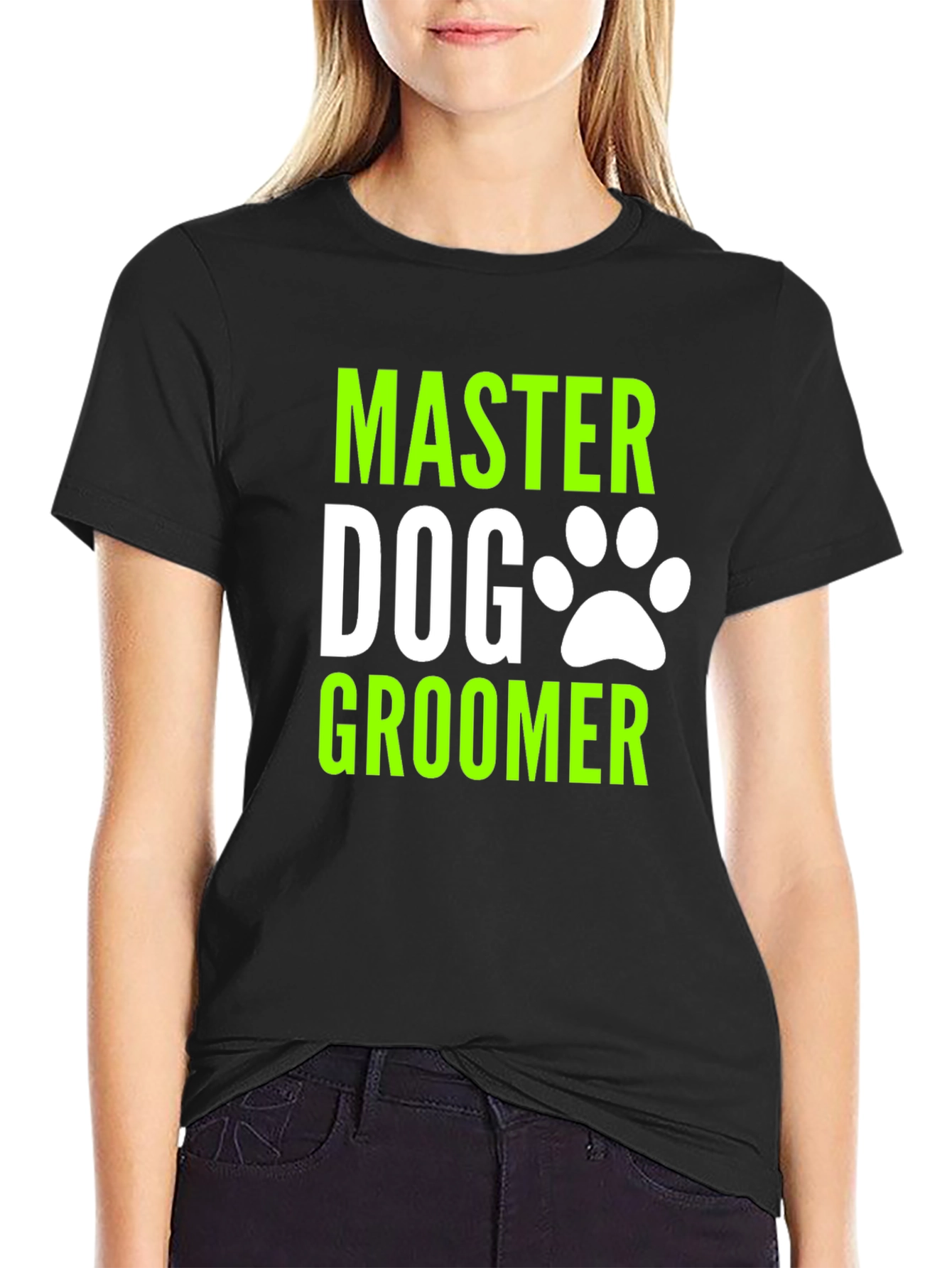 Black Master Dog Groomer Graphic T-Shirt view 2