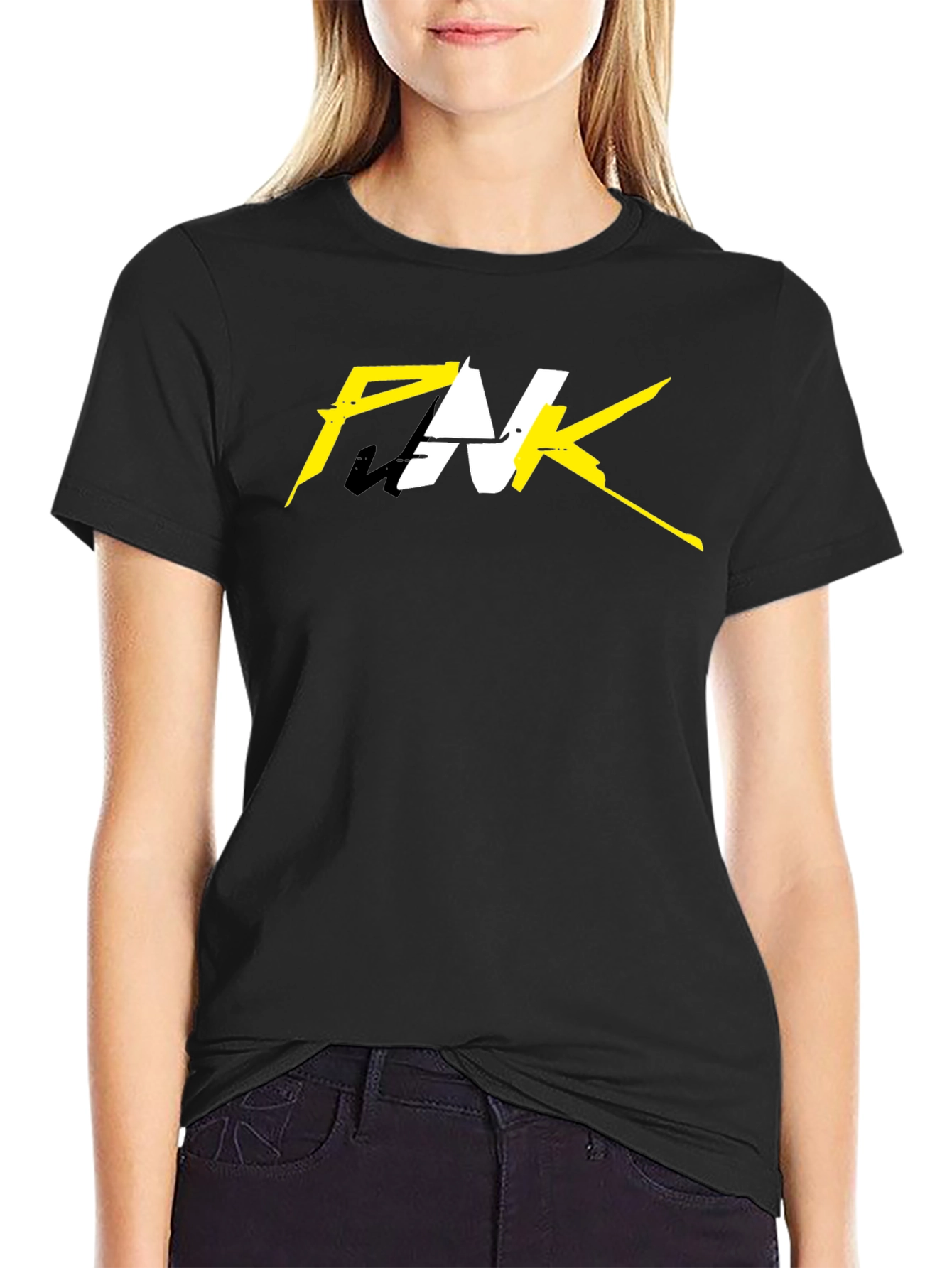 Black Cyberpunk Inspired Graphic Tee - Black Cotton T-Shirt view 2