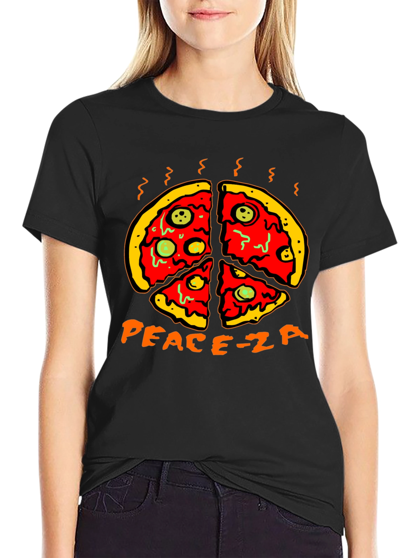 Black Peace-za Pizza Graphic Tee view 2