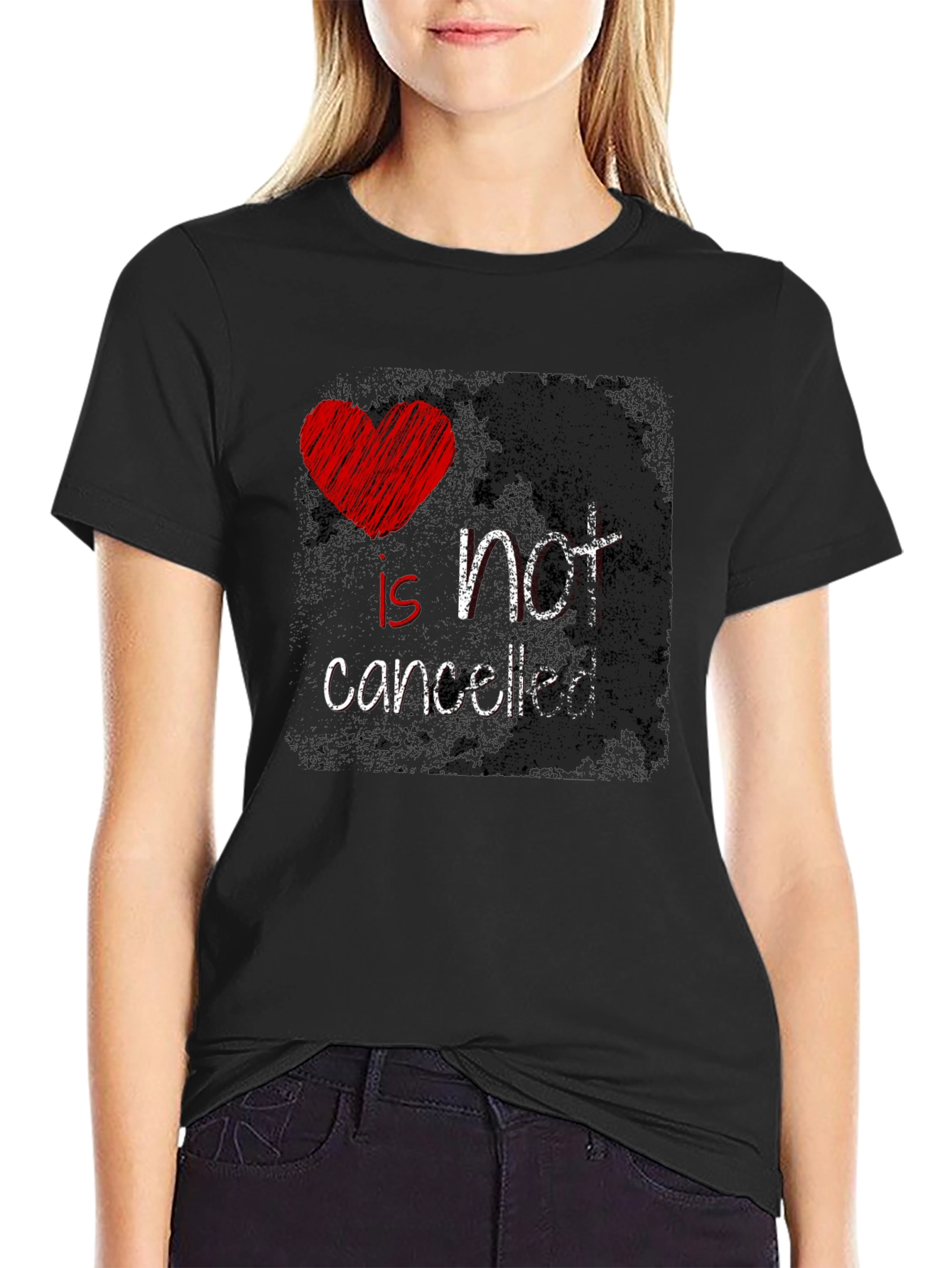 Black Love Is Not Cancelled Graphic Tee - Black view 2