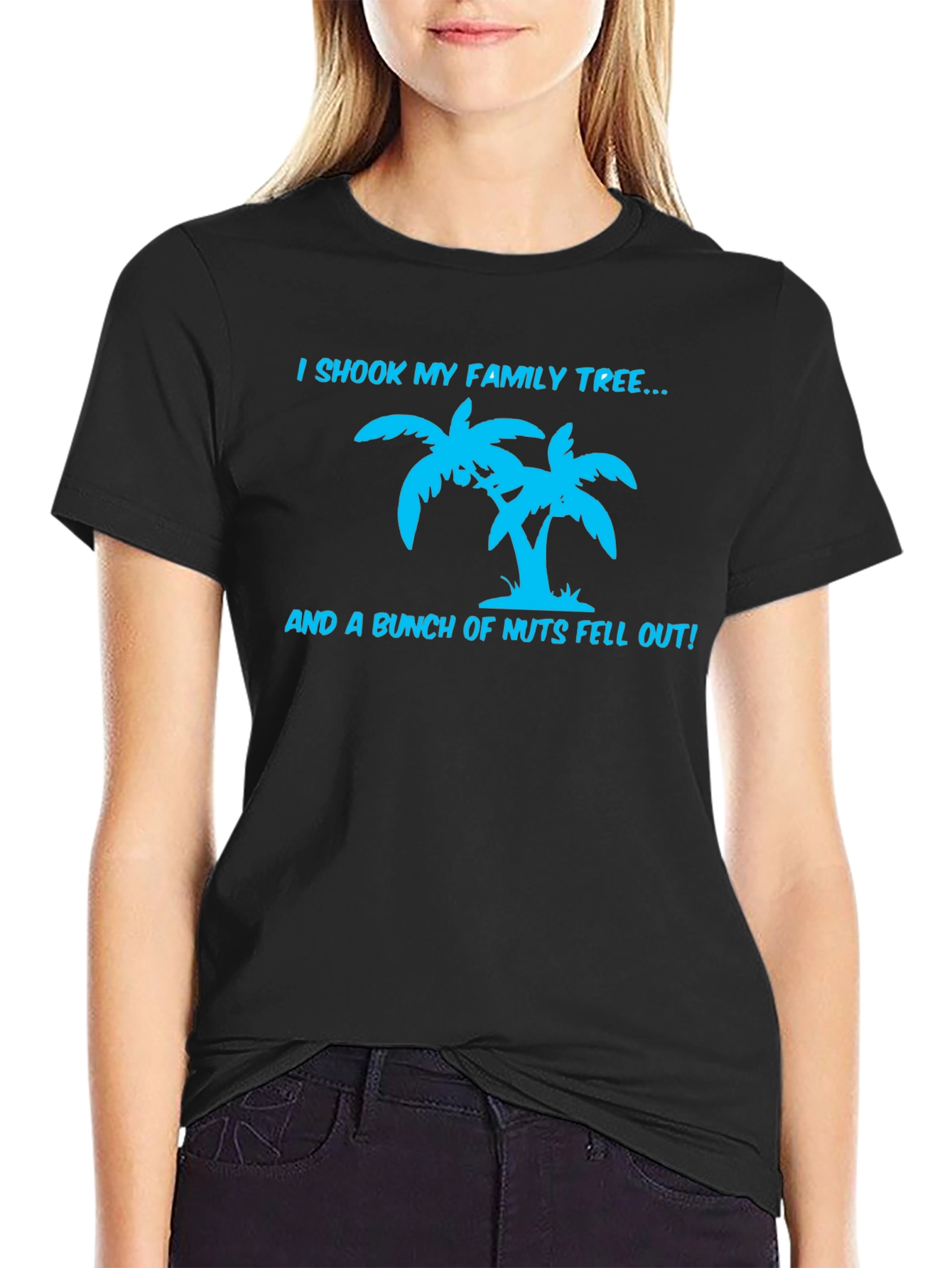 Black Funny Family Tree T-Shirt view 2