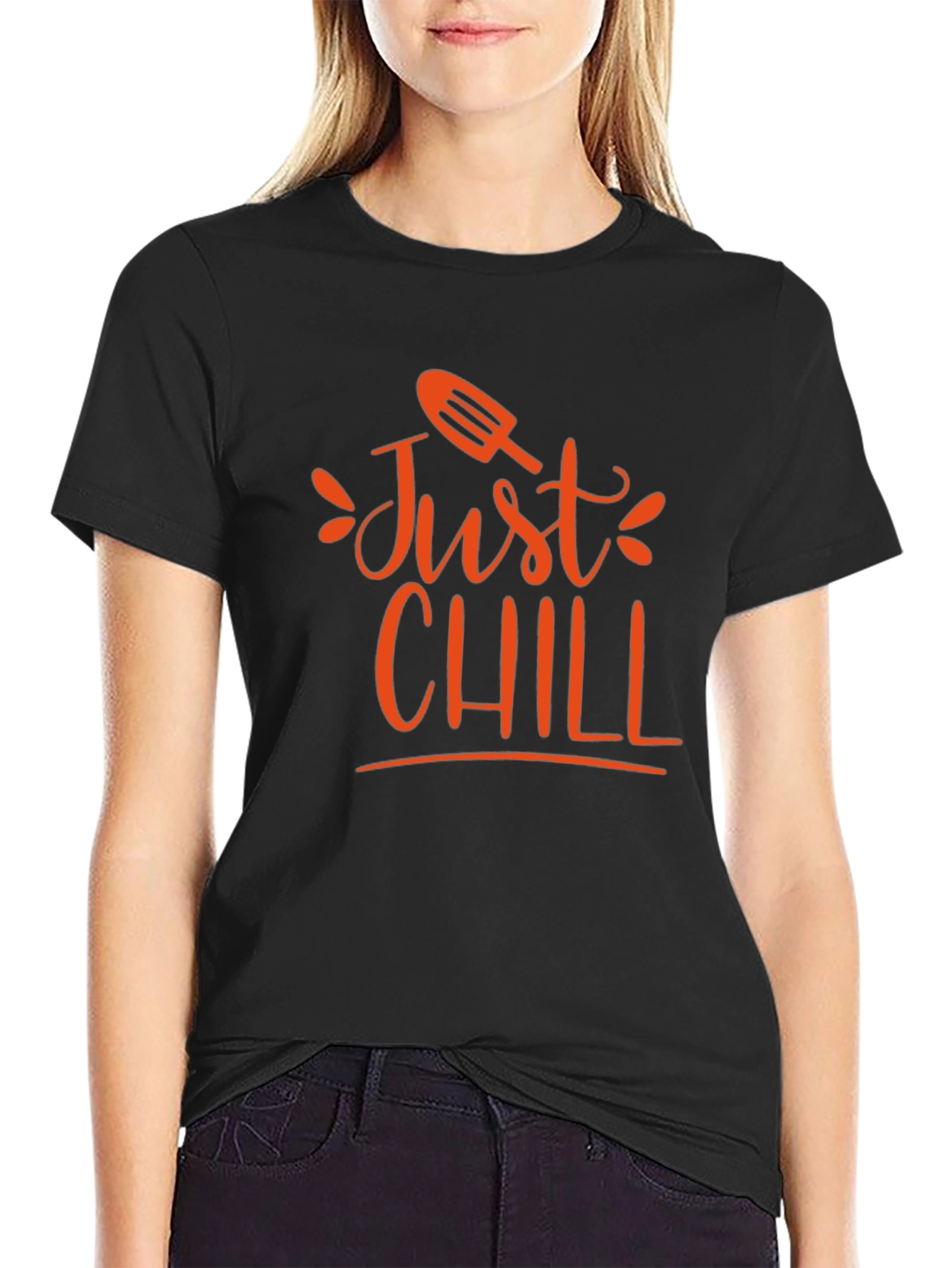 Black Just Chill T-Shirt - Summer Vibes Tee view 2