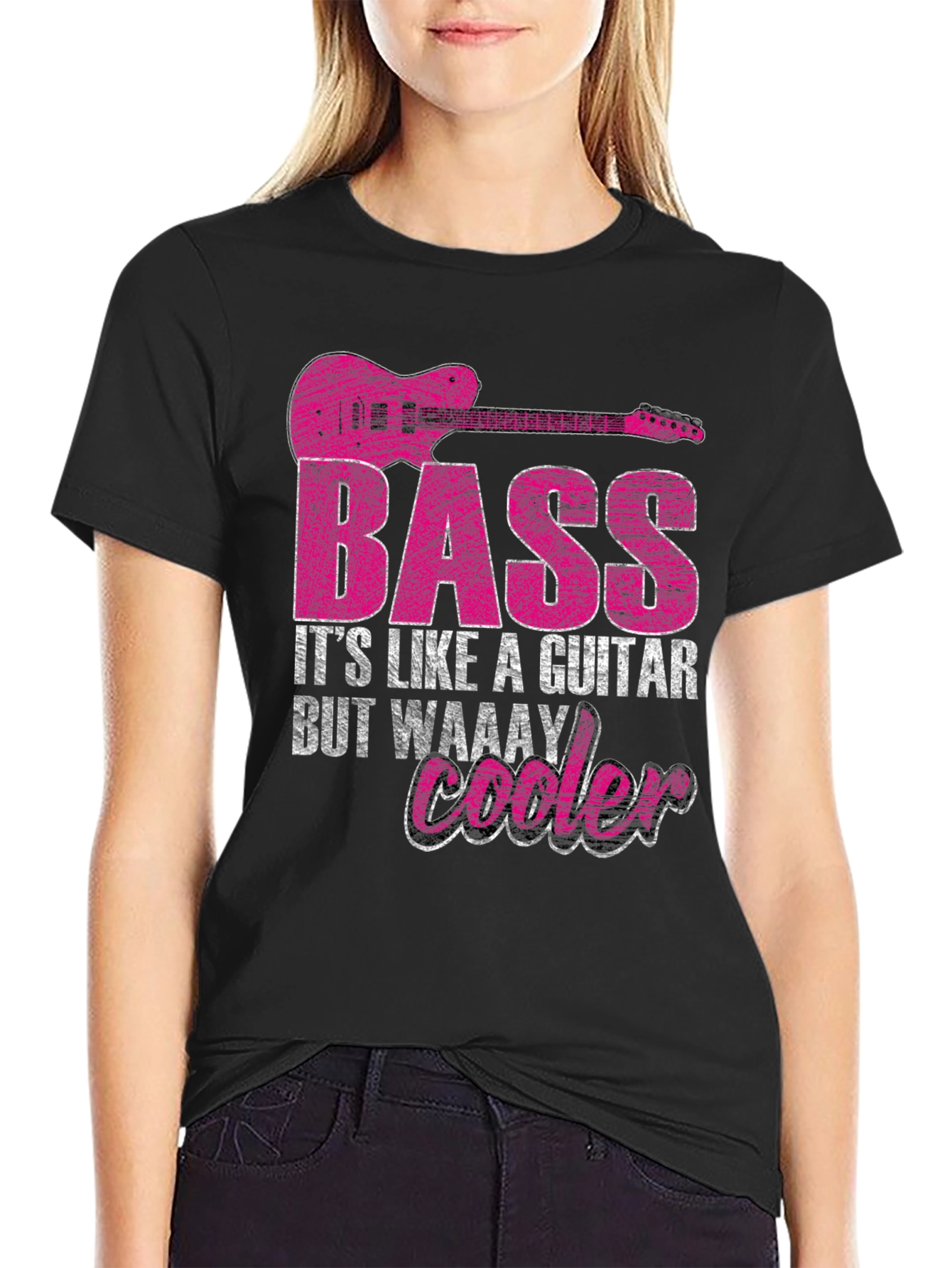 Black Bass Guitar T-Shirt - It's Like a Guitar, But Cooler! view 2