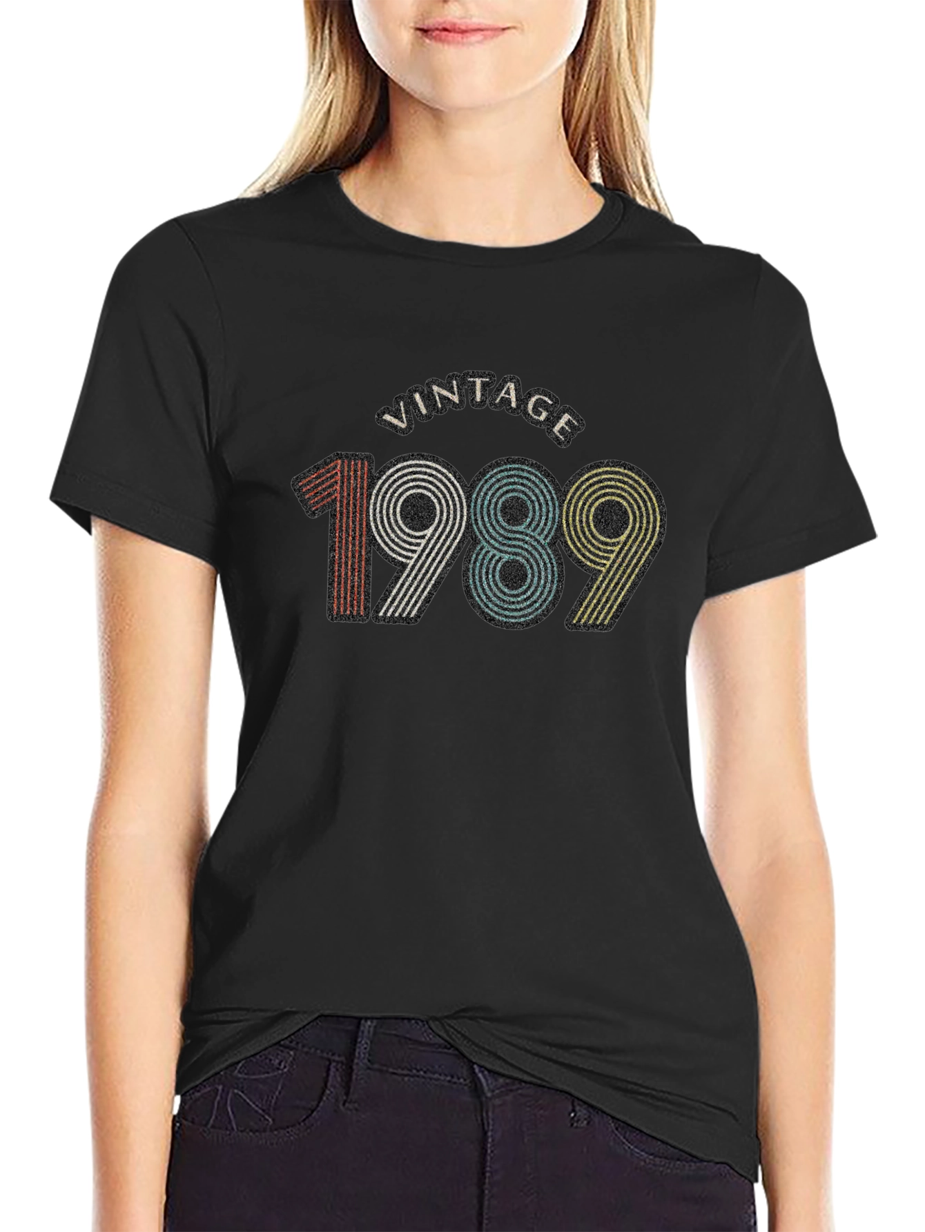 Black Vintage 1989 Graphic Tee - Retro Birthday Shirt view 2