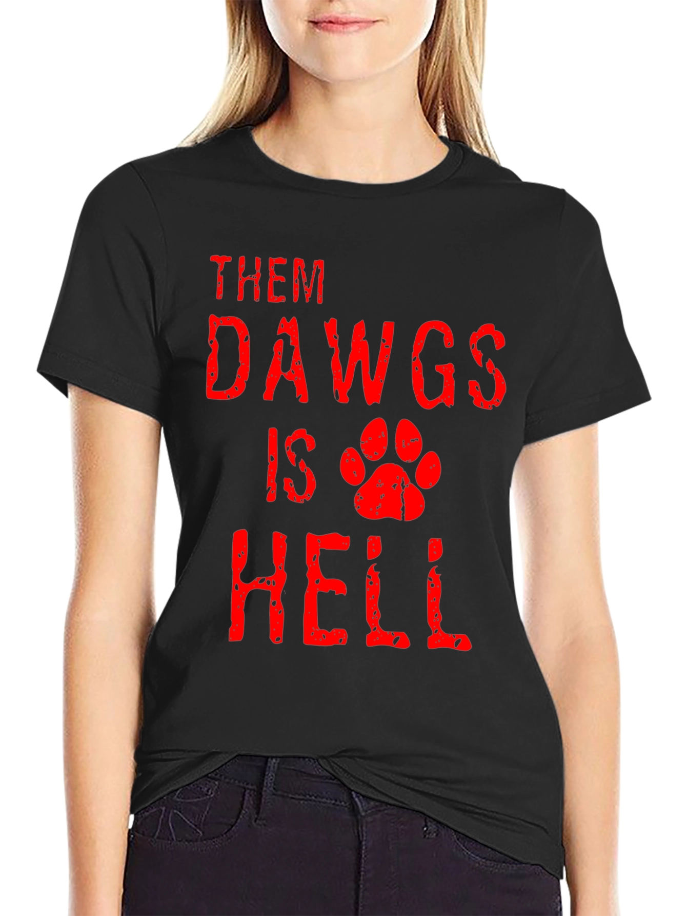 Black Them Dawgs Is Hell T-Shirt view 2