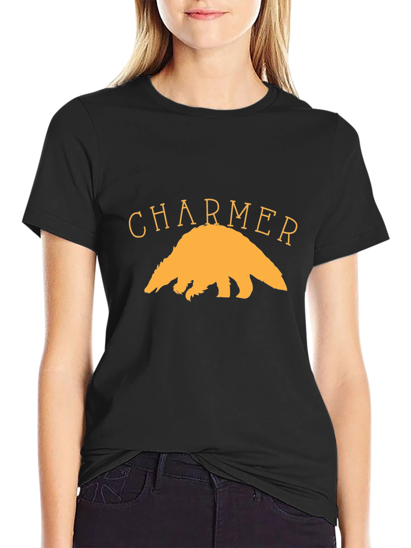 Black Charmer Badger Graphic Tee - Unisex Cotton Shirt view 2