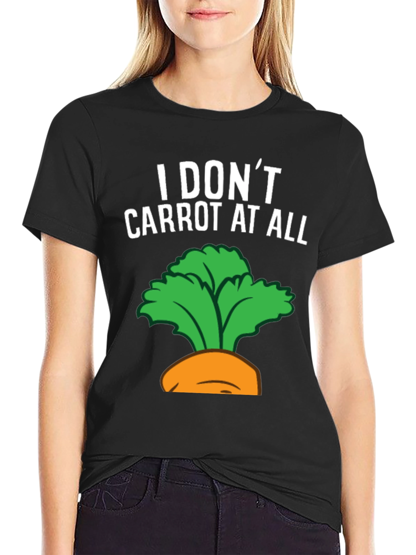 Black I Don't Carrot at All Graphic Tee view 2