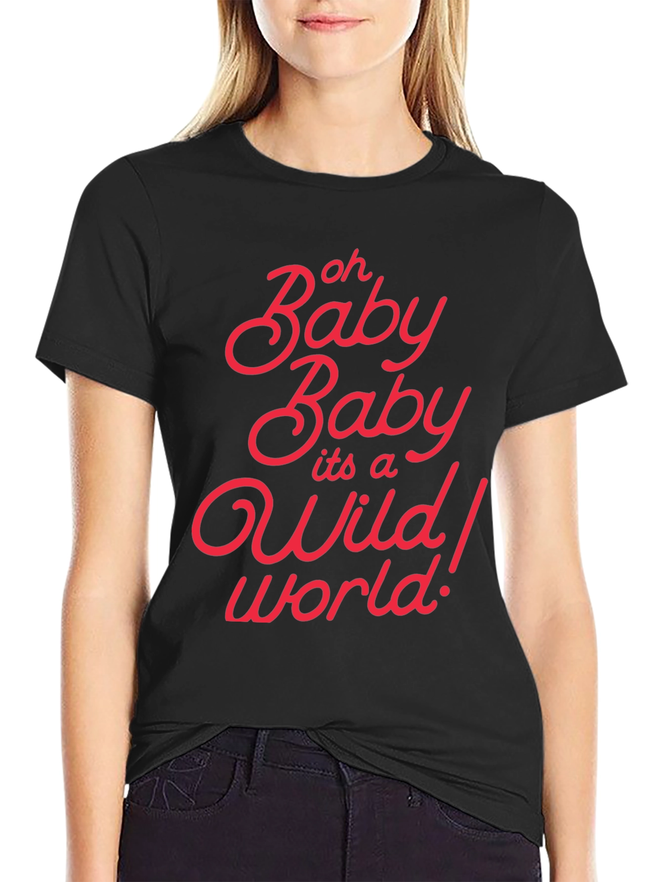 Black Oh Baby Baby Wild World Black Graphic Tee view 2