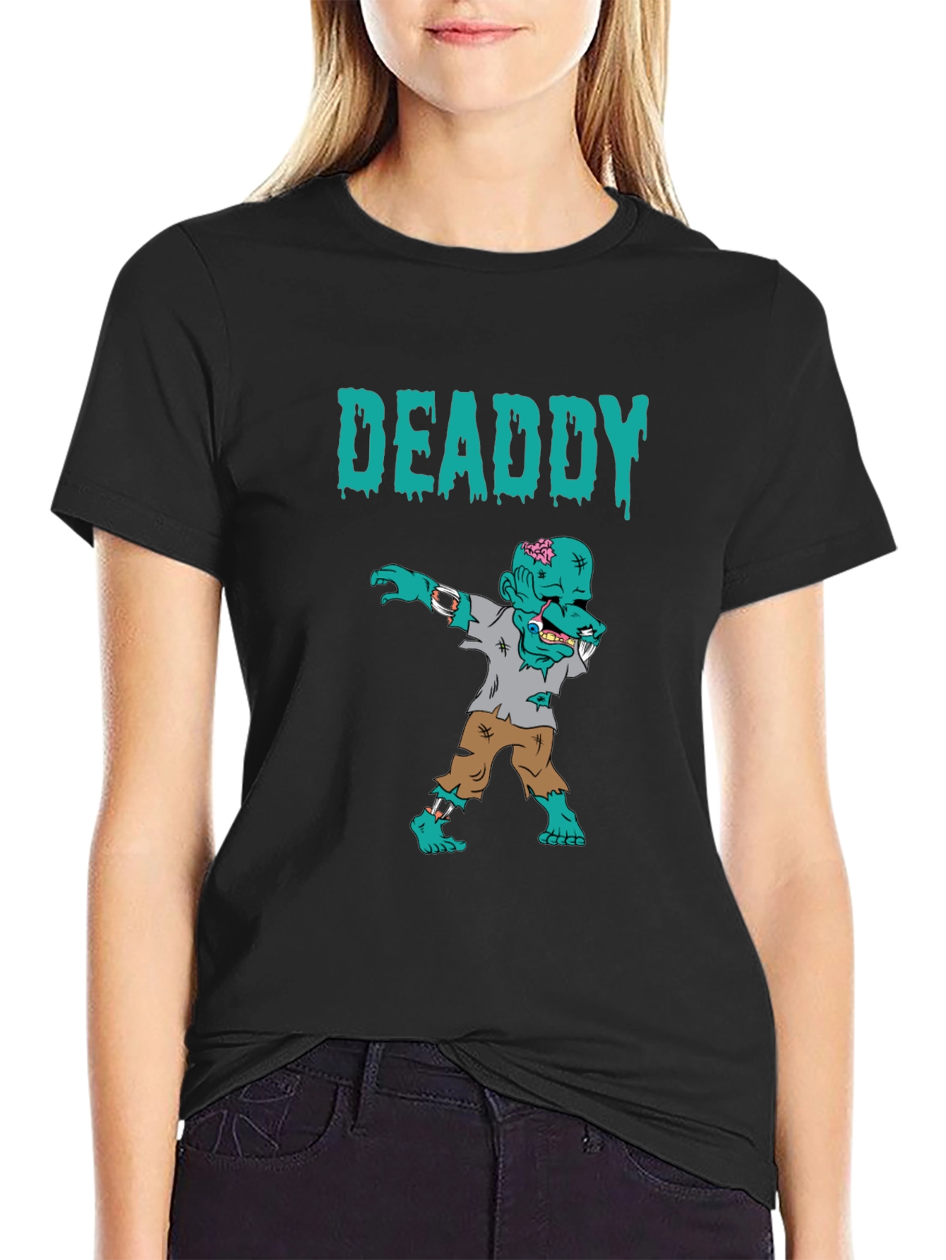 Black Deaddy Zombie Dab T-Shirt - Halloween Tee view 2