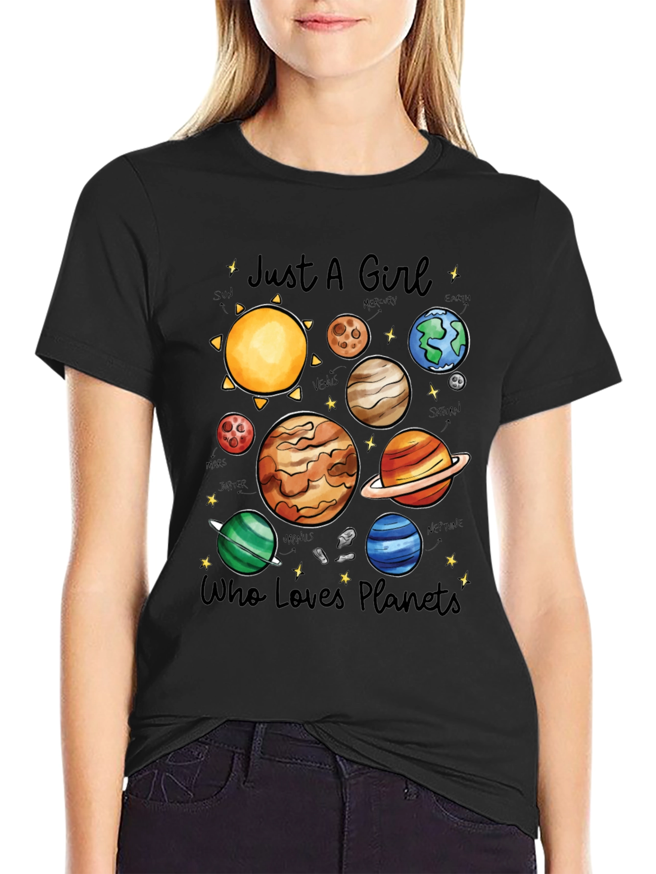 Girl Who Loves Planets T-Shirt - Space Lover Tee - 2